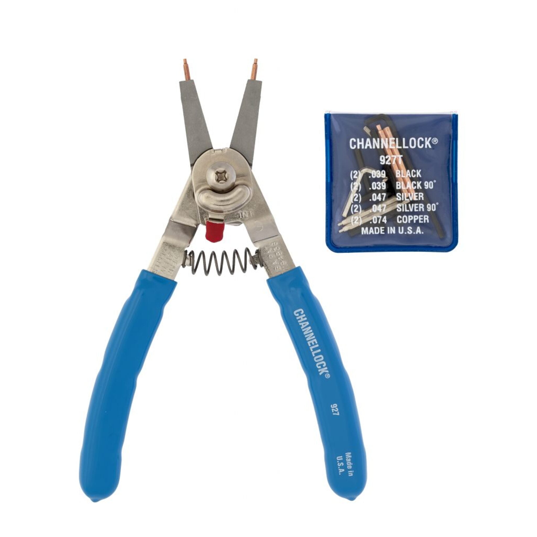 ChannelLock 8" Convertible Retaining Ring Pliers with Tips Mechanic Tools - Cleanflow