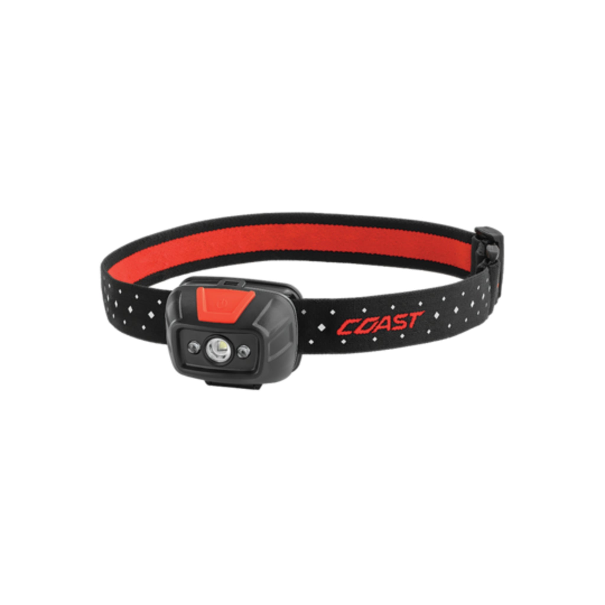 Coast® FL19 Dual Color Wide Angle LED Headlamp - 330 Lumens, 38M Beam, IPX4 Weatherproof, Red & White Light Modes, Reflective Safety Strap