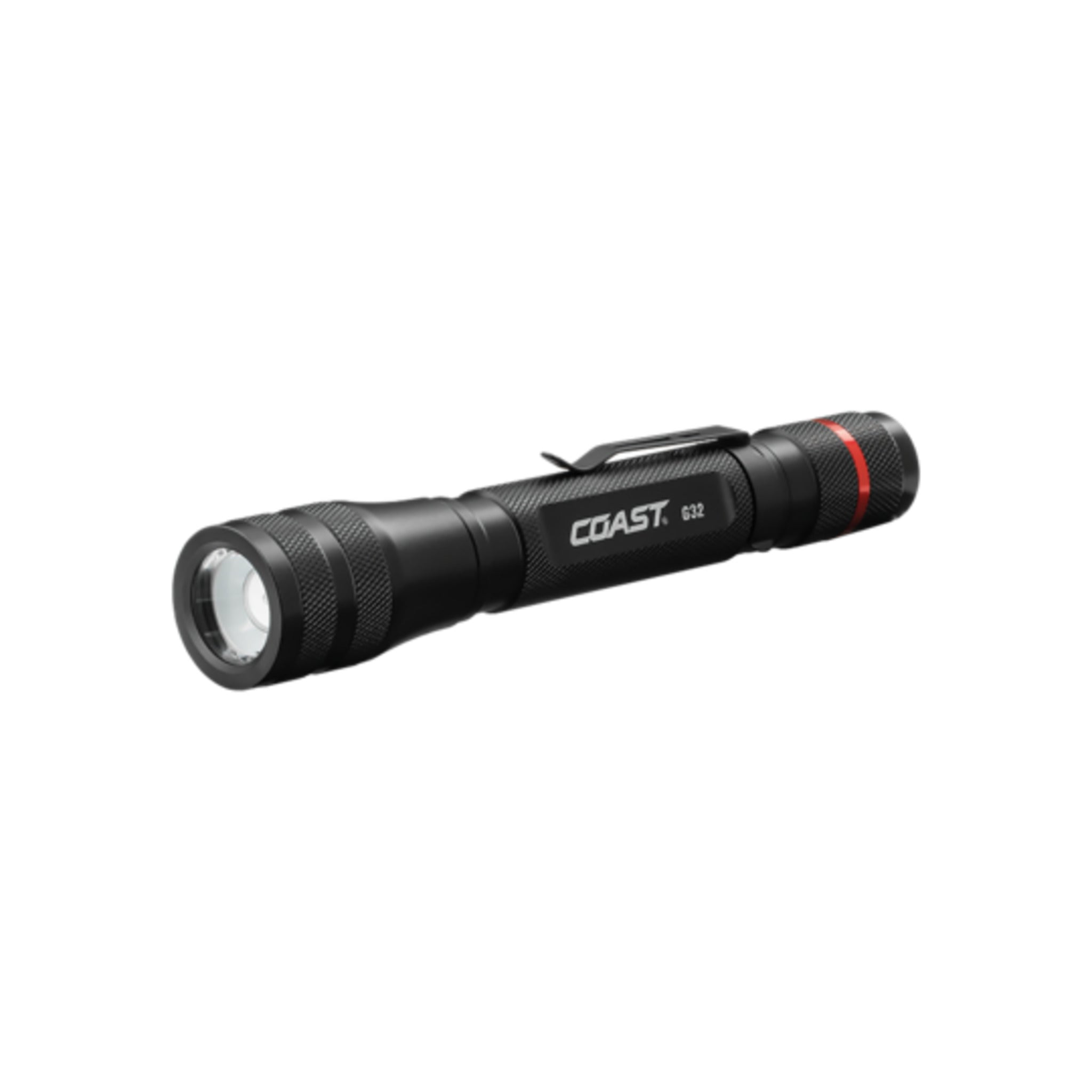 Coast® G32 Pure Beam Focusing Flashlight - 355 Lumens, 132M Beam, IP54 Weatherproof, Twist Focus, 19-Hour Runtime, Durable Aluminum Body