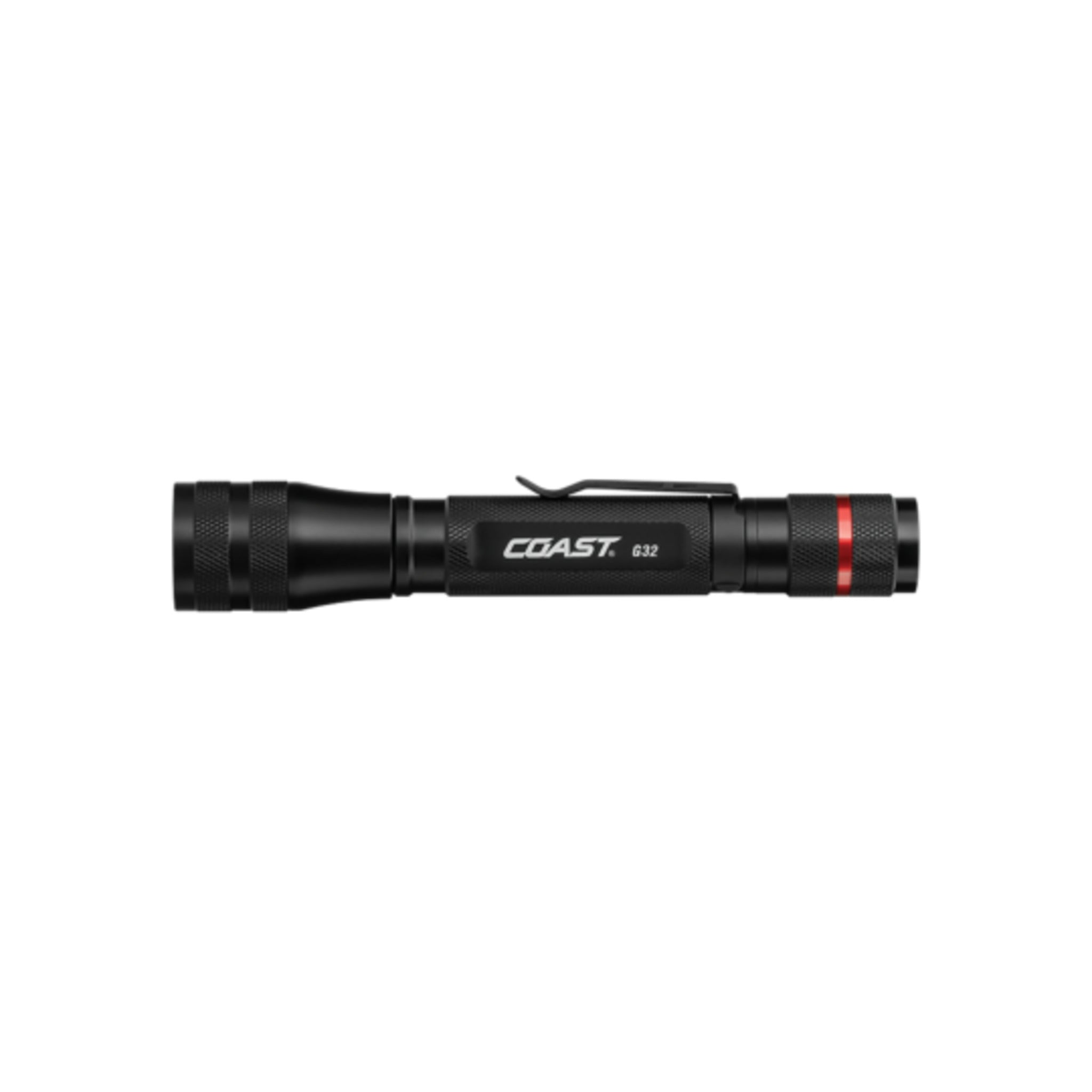 Coast® G32 Pure Beam Focusing Flashlight - 355 Lumens, 132M Beam, IP54 Weatherproof, Twist Focus, 19-Hour Runtime, Durable Aluminum Body