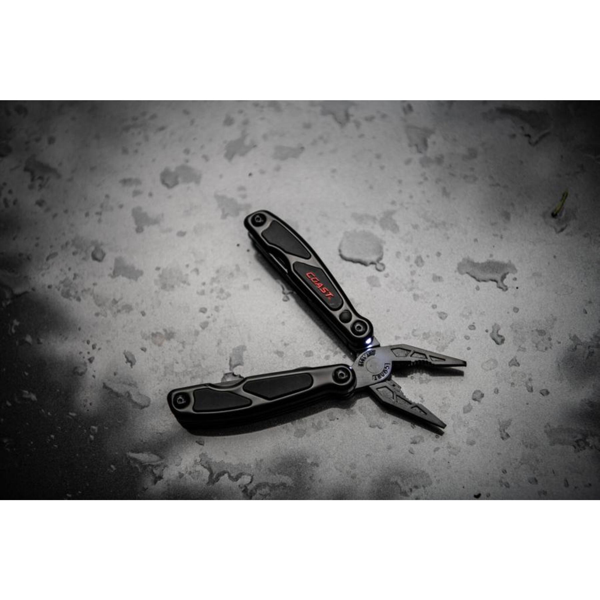 Coast® LED135 LED Micro Multi-Tool - 14 Functions, Built-in LED Light, Stainless Steel, Compact, 2-inch Blade, Batteries Included, Versatile