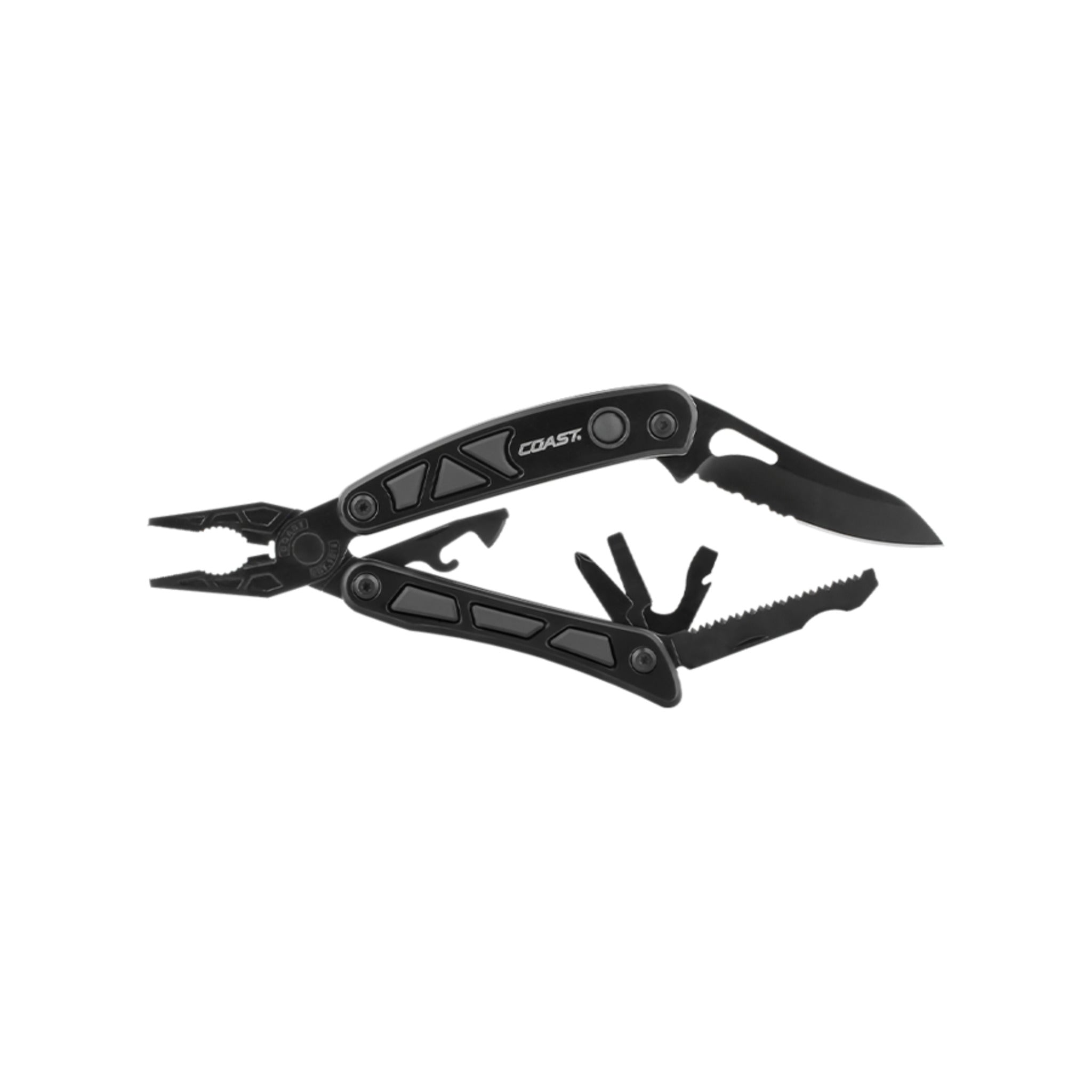 Coast® LED155 Dual LED Multi-Tool - 13 Tools, 3-Inch Blade, Stainless Steel, Compact, Portable, Batteries & Sheath Included, Versatile Design