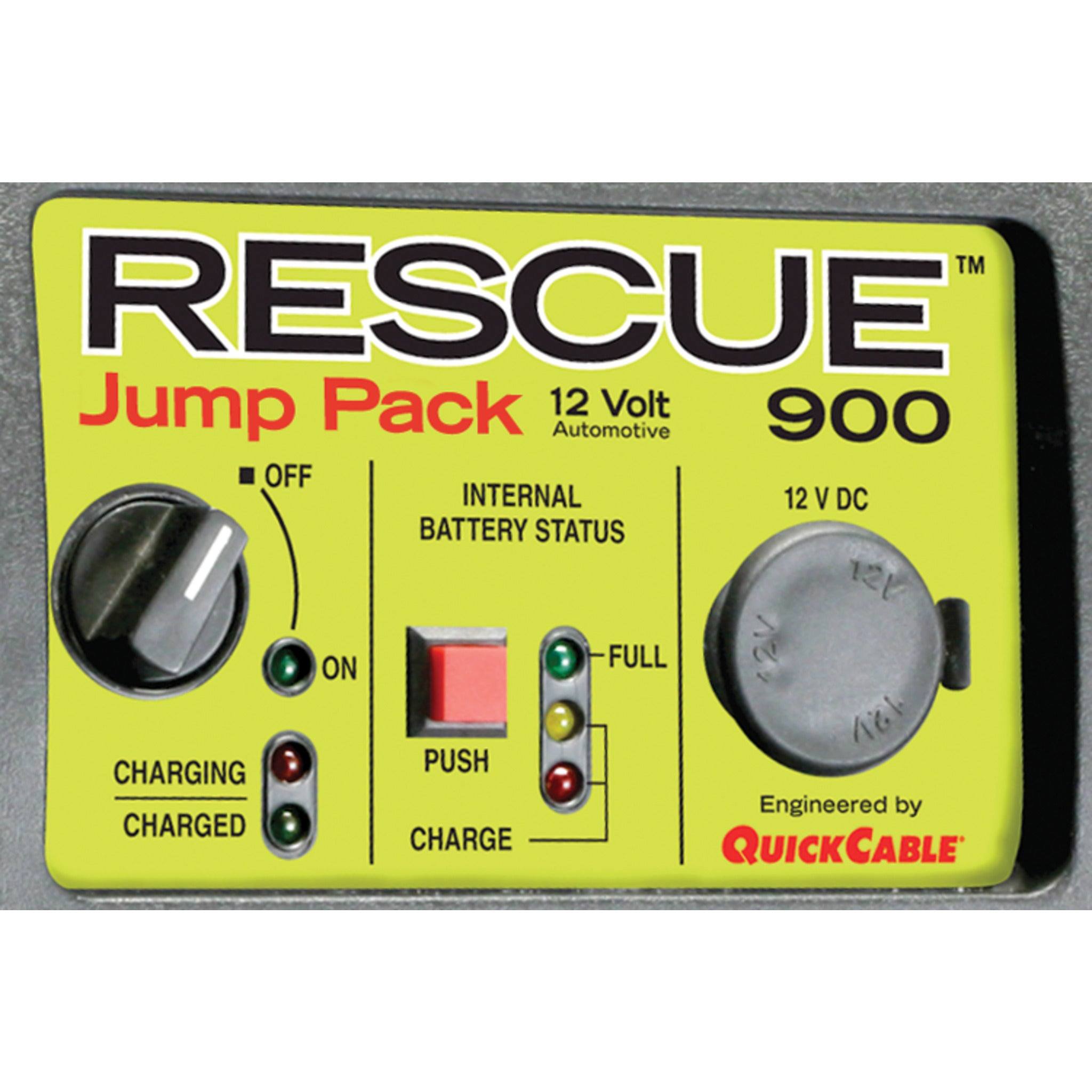 Quick Cable 900 RESCUE Jump Pack – 400 Cranking/1000 Peak Amps, 12V Power, 18 Ah AGM Battery, 27” Copper Cables, LED Monitor, CEC Compliant Charger