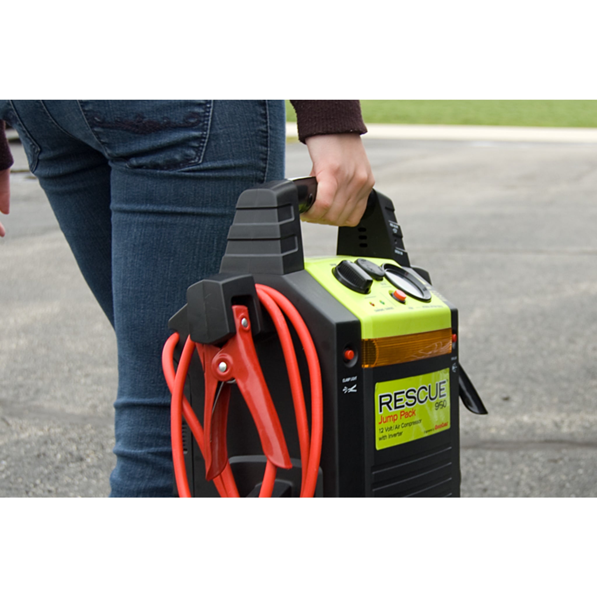 Quick Cable 950 RESCUE Jump Pack w/ 400 Cranking/1000 Peak Amps & Built-In Air Compressor – All-in-One Roadside Power & Tire Inflation Solution