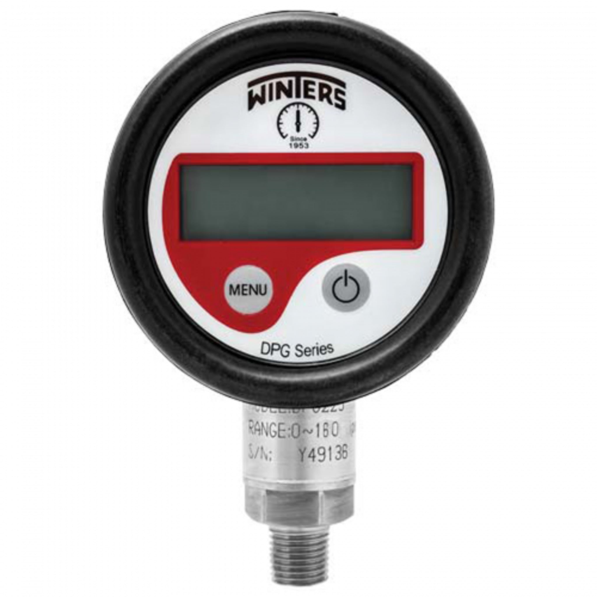 Winters Digital LCD Pressure Gauge - 300 PSI, User-Friendly Two-Button Interface, 316L Welded Diaphragm Seal, Backlit Display, ASME B40.100 Compliant