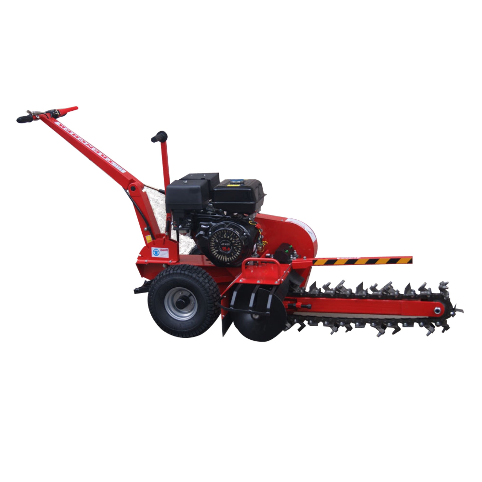REX 15 HP Trencher with Adjustable Trenching Depth - 4" Wide Trenches, Hardened Teeth, Ergonomic Handle for Efficient Cable and Irrigation Jobs