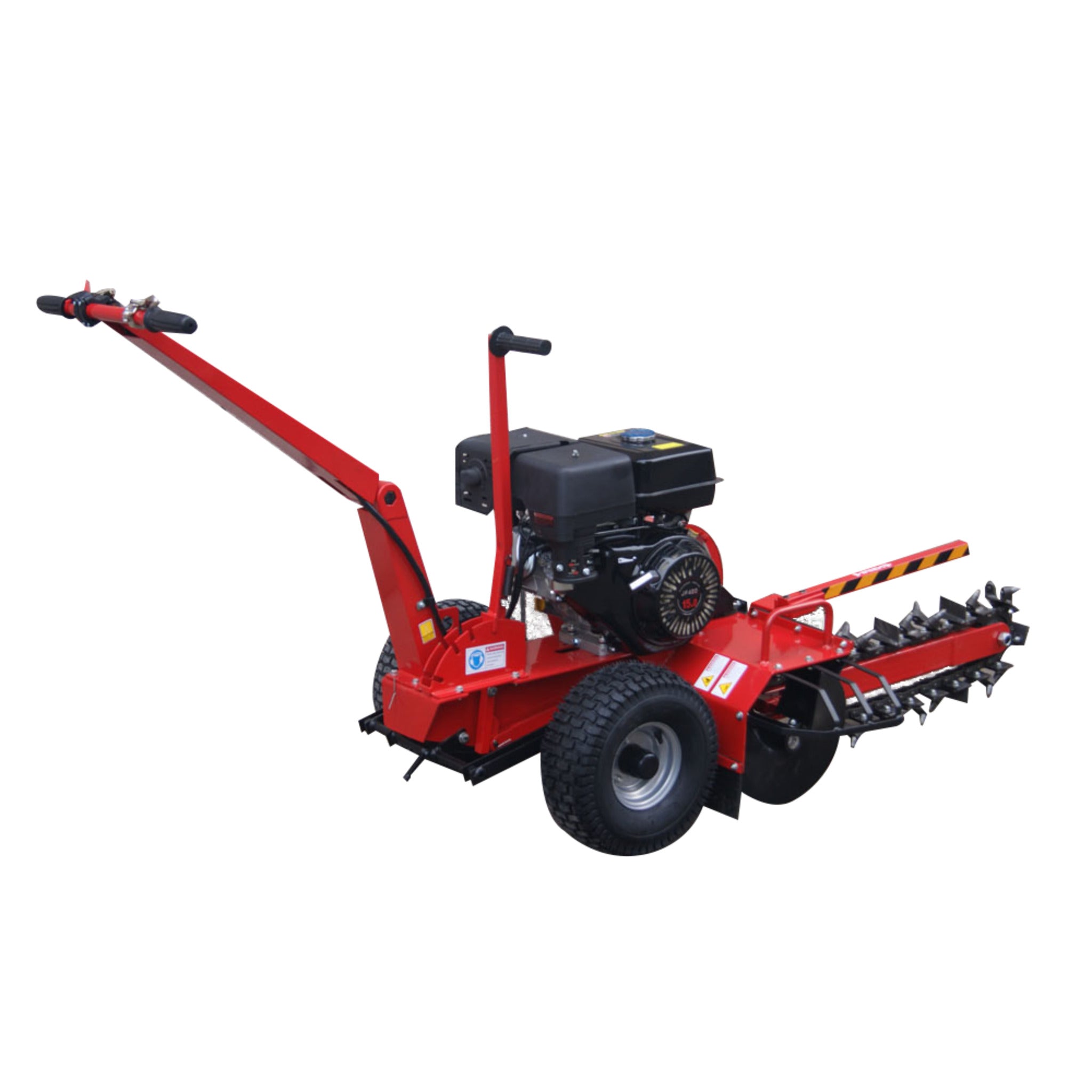 REX 15 HP Trencher with Adjustable Trenching Depth - 4" Wide Trenches, Hardened Teeth, Ergonomic Handle for Efficient Cable and Irrigation Jobs