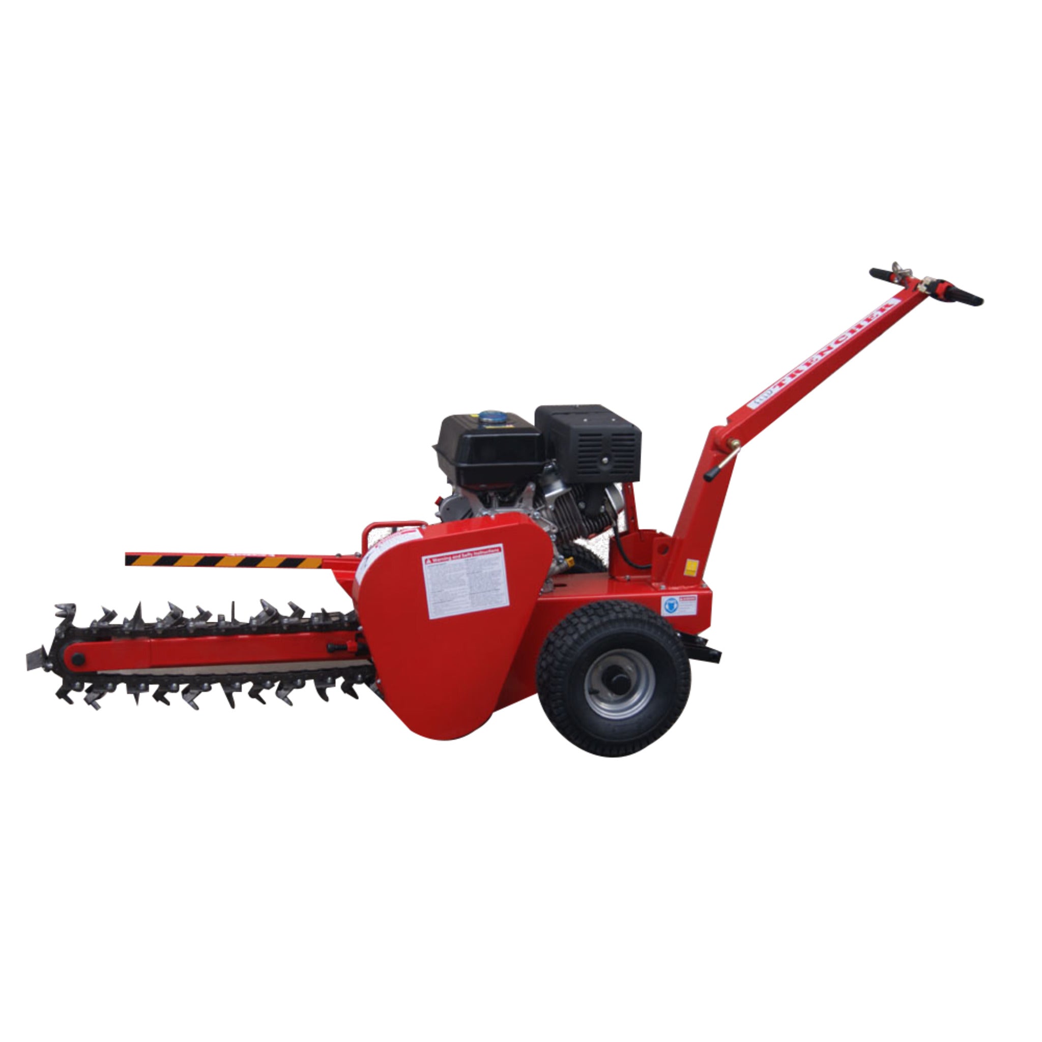 REX 15 HP Trencher with Adjustable Trenching Depth - 4" Wide Trenches, Hardened Teeth, Ergonomic Handle for Efficient Cable and Irrigation Jobs