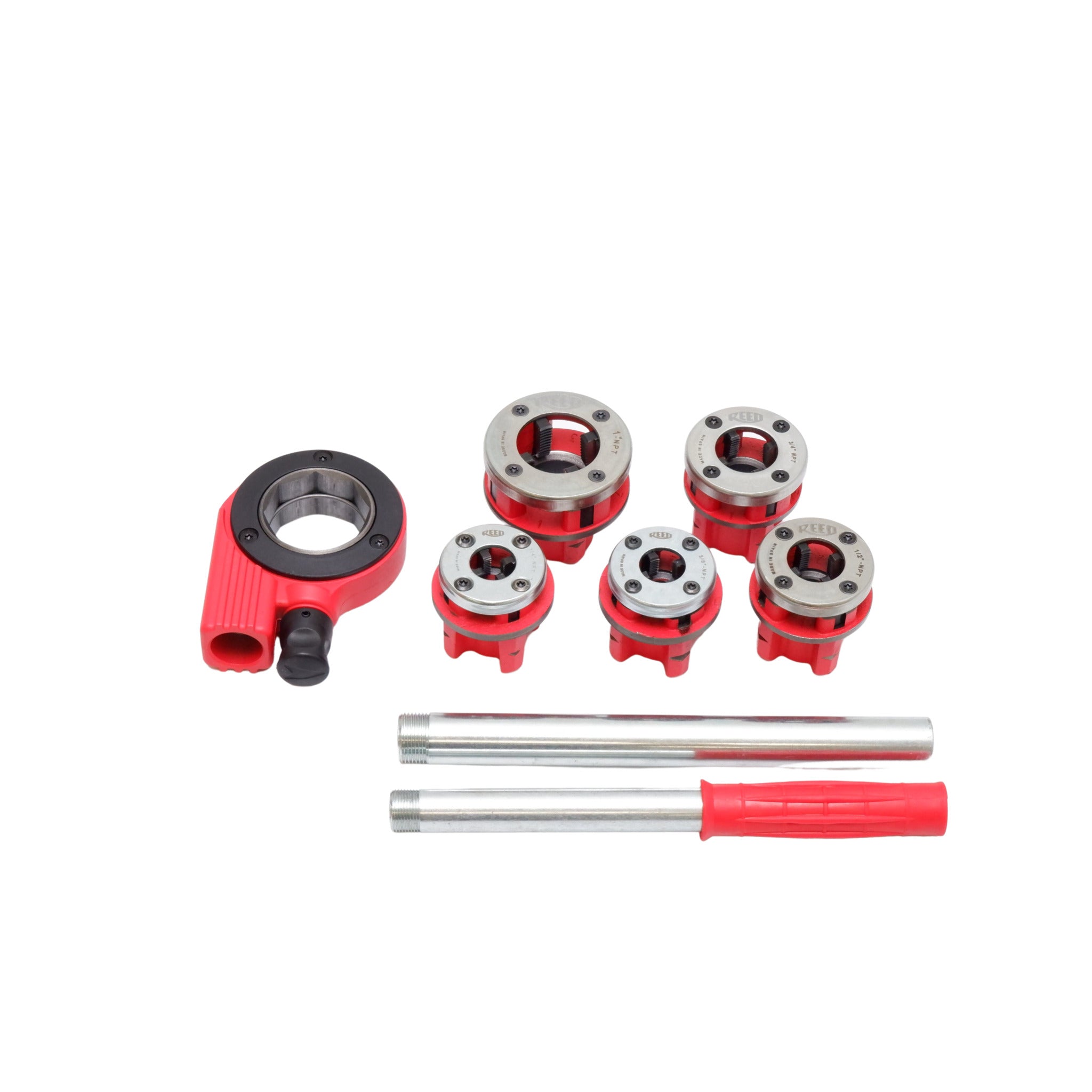 Reed DH81-2 Enclosed Ratchet Threader Set 1/4" to 1" | 5 Sizes, Durable Alloy Steel, Lightweight & Portable, Ideal for Plumbing & Industrial Use