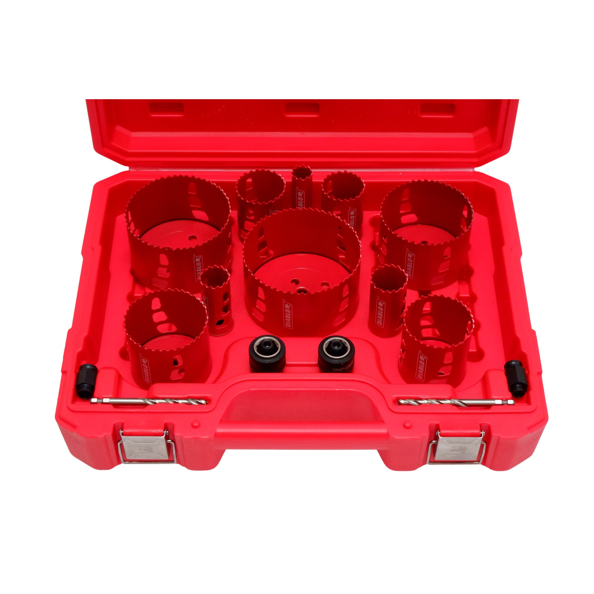 Diablo DHS16SEL 16-Piece Electrician's Bi-Metal Hole Saw Set with SnapLock PLUS Mandrels, Pilot Bits, Adaptors for Efficient Drilling and Precision