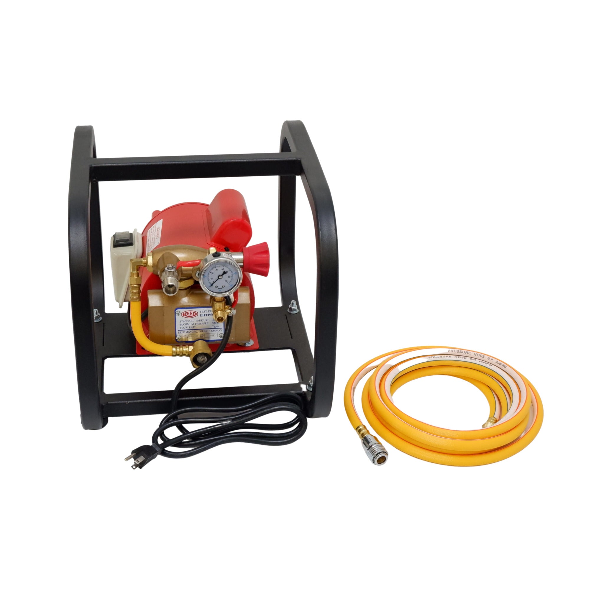 Reed EHTP500C Electric Hydrostatic Test Pump with Cage | Adjustable Pressure, Stainless Steel Piston, Durable Cage, Ideal for All Water Testing