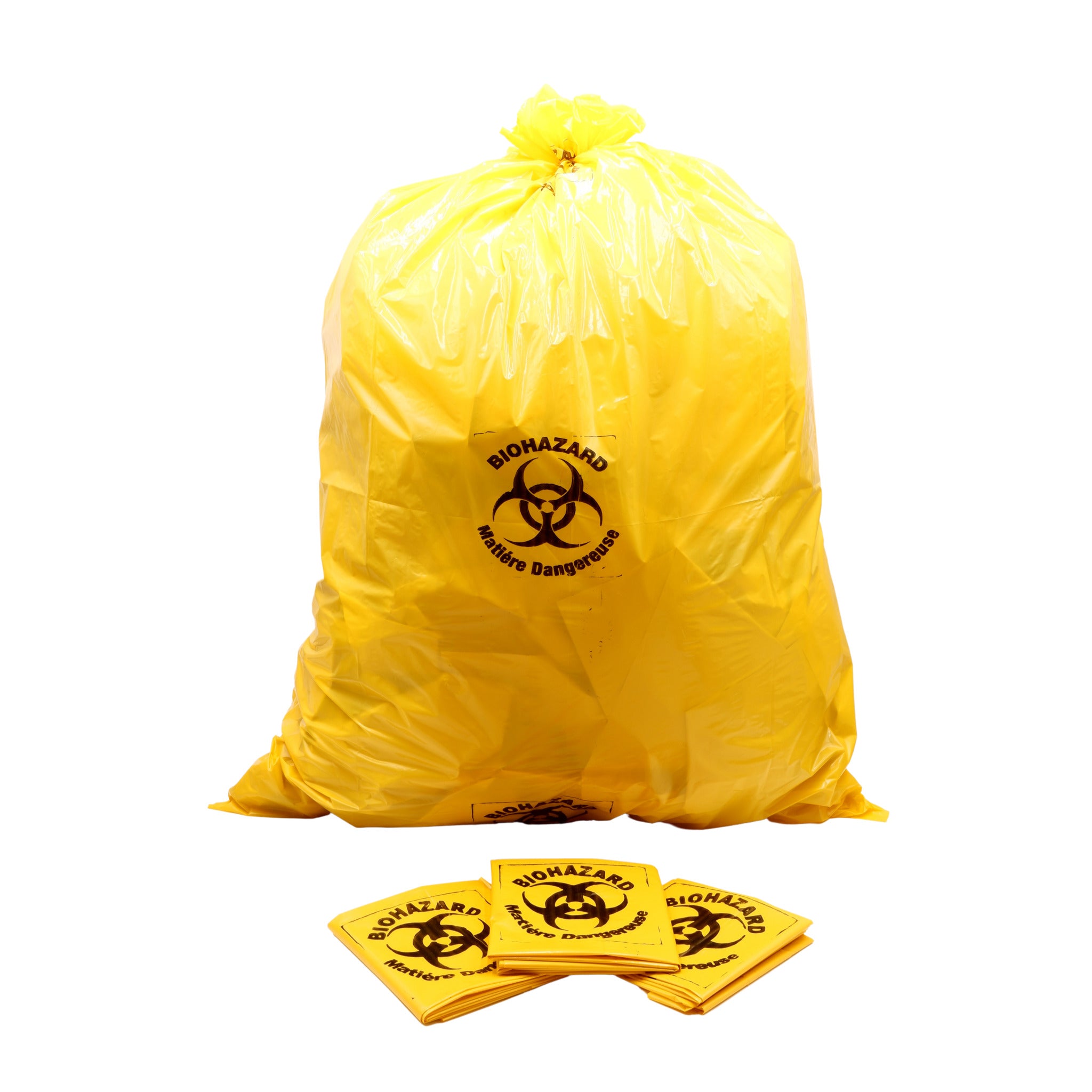 Yellow Bio-Hazard Isolation Waste Bags - 30" x 40" - Box of 125