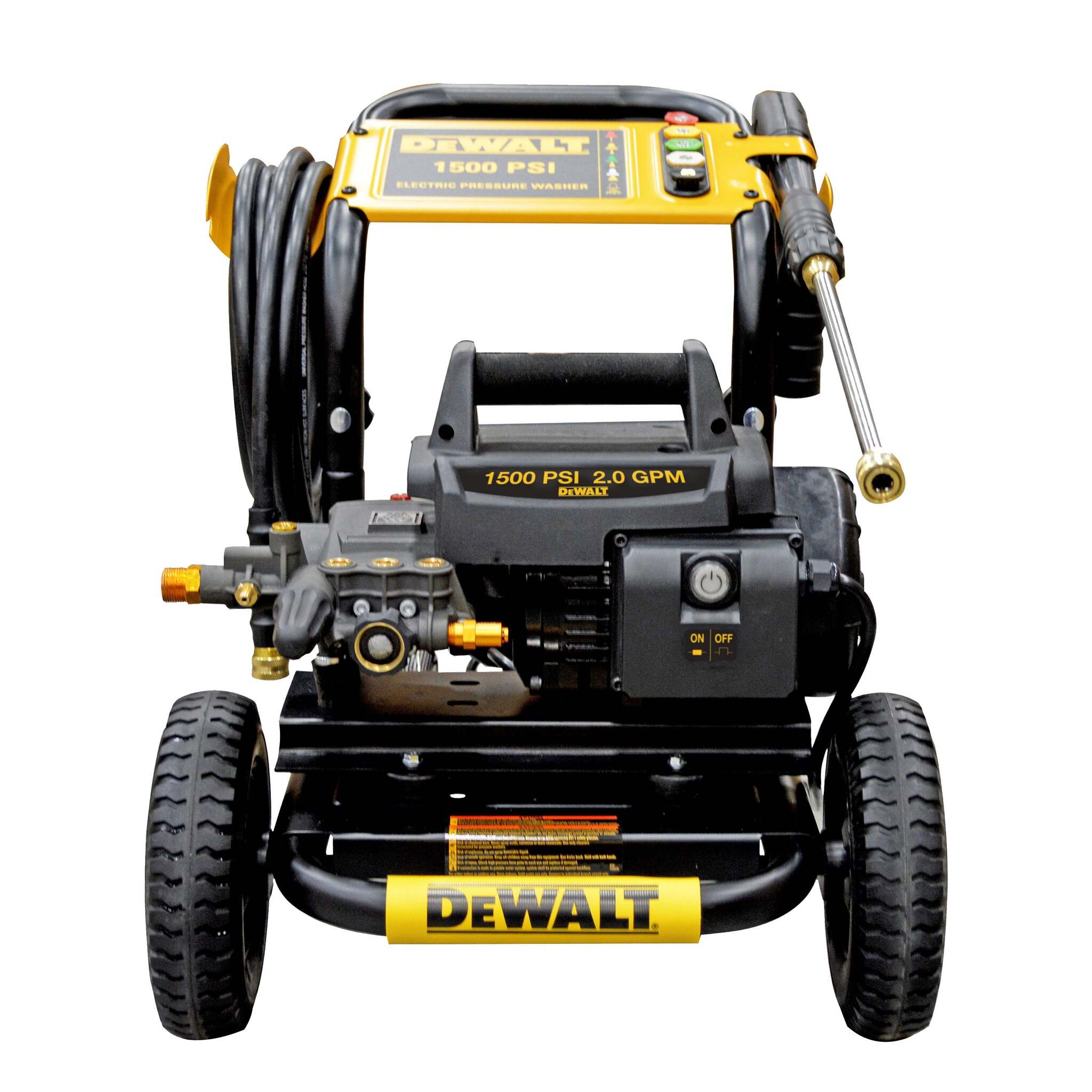 DeWalt DXPW1500E Commercial Grade Electric Pressure Washer - 1500 PSI, 2.0 GPM, 1.5HP Motor, Axial Cam Pump, Heavy-Duty Hose, Versatile Nozzles