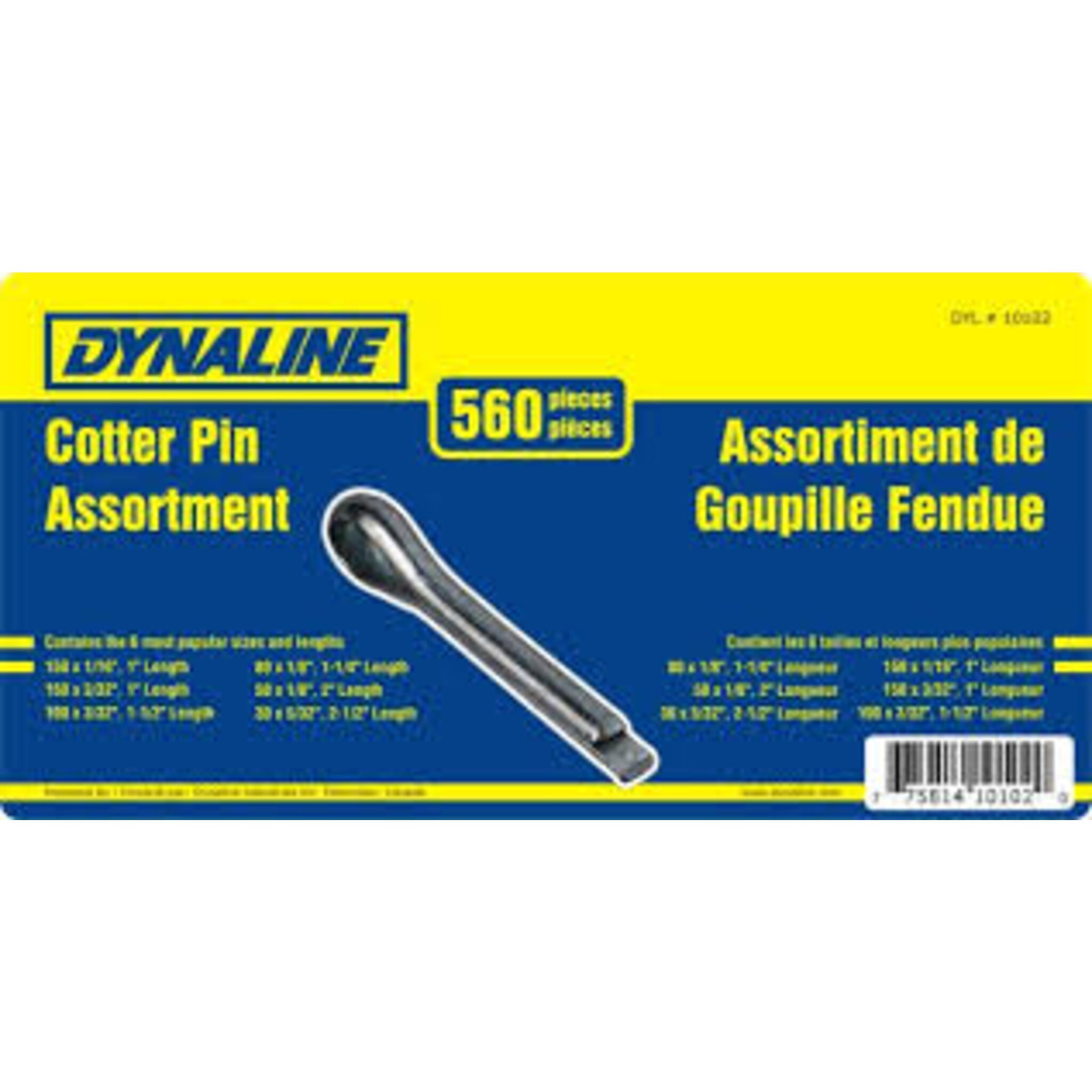 Dynaline Cotter Pin Assortment - 560 Piece Maintenance Supplies - Cleanflow