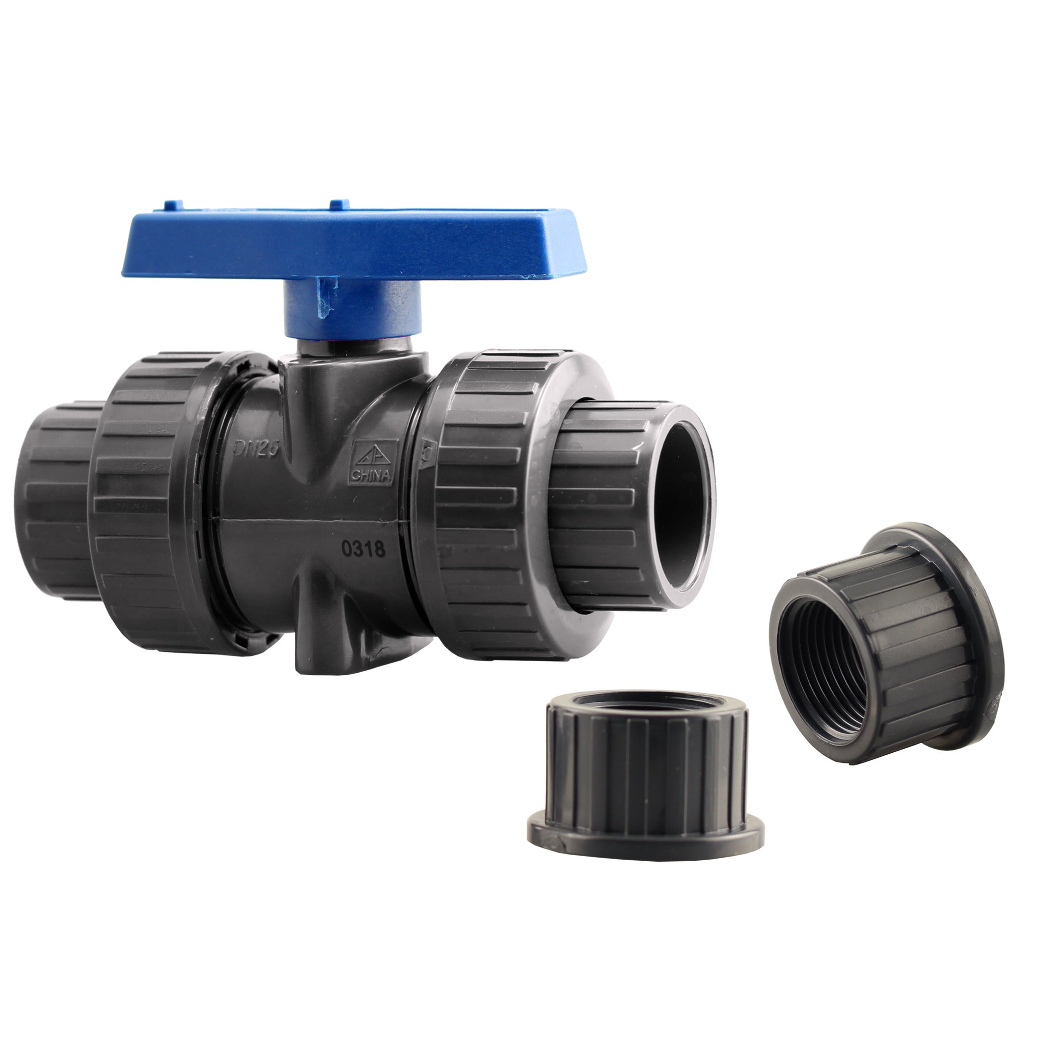 True Union PVC Ball Valves - 1/2"-4", 150 PSI, Corrosion-Resistant, Durable, FPT & Slip Connections for Irrigation, Pools, Water Systems, No Lead