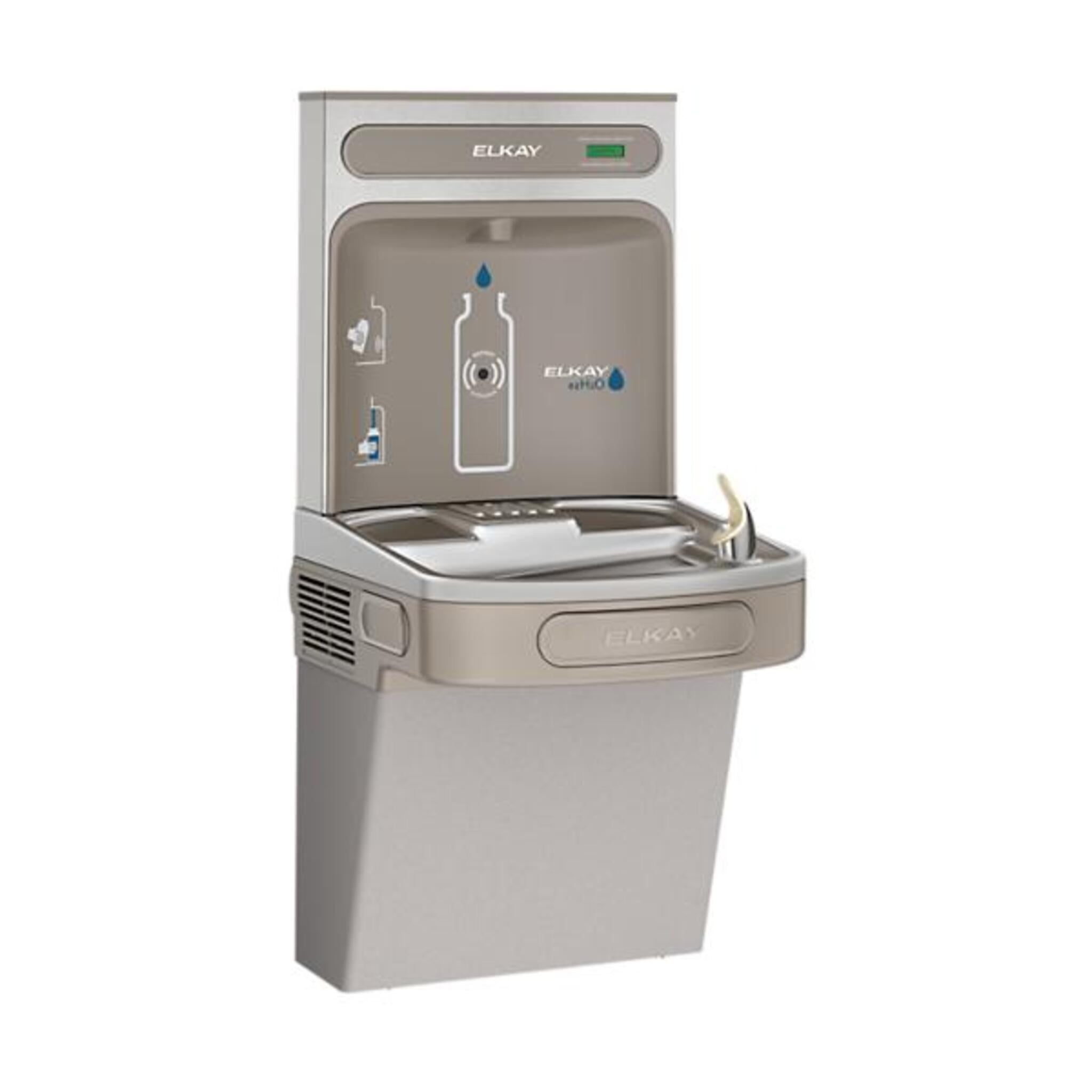 Elkay ezH2O Bottle Filling Station with Single ADA Cooler Non-Filtered Refrigerated Light Gray