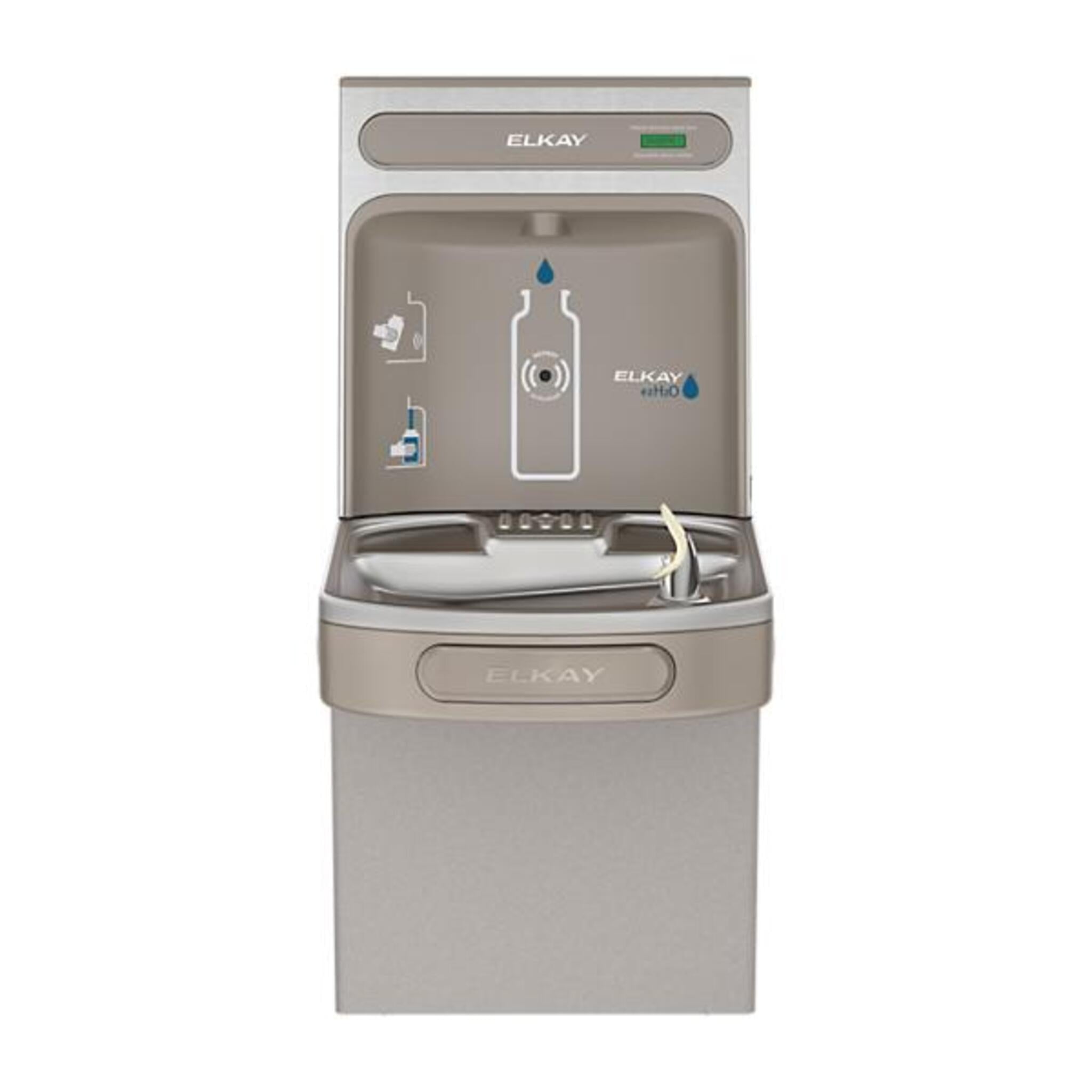 Elkay ezH2O Bottle Filling Station with Single ADA Cooler Non-Filtered Refrigerated Light Gray