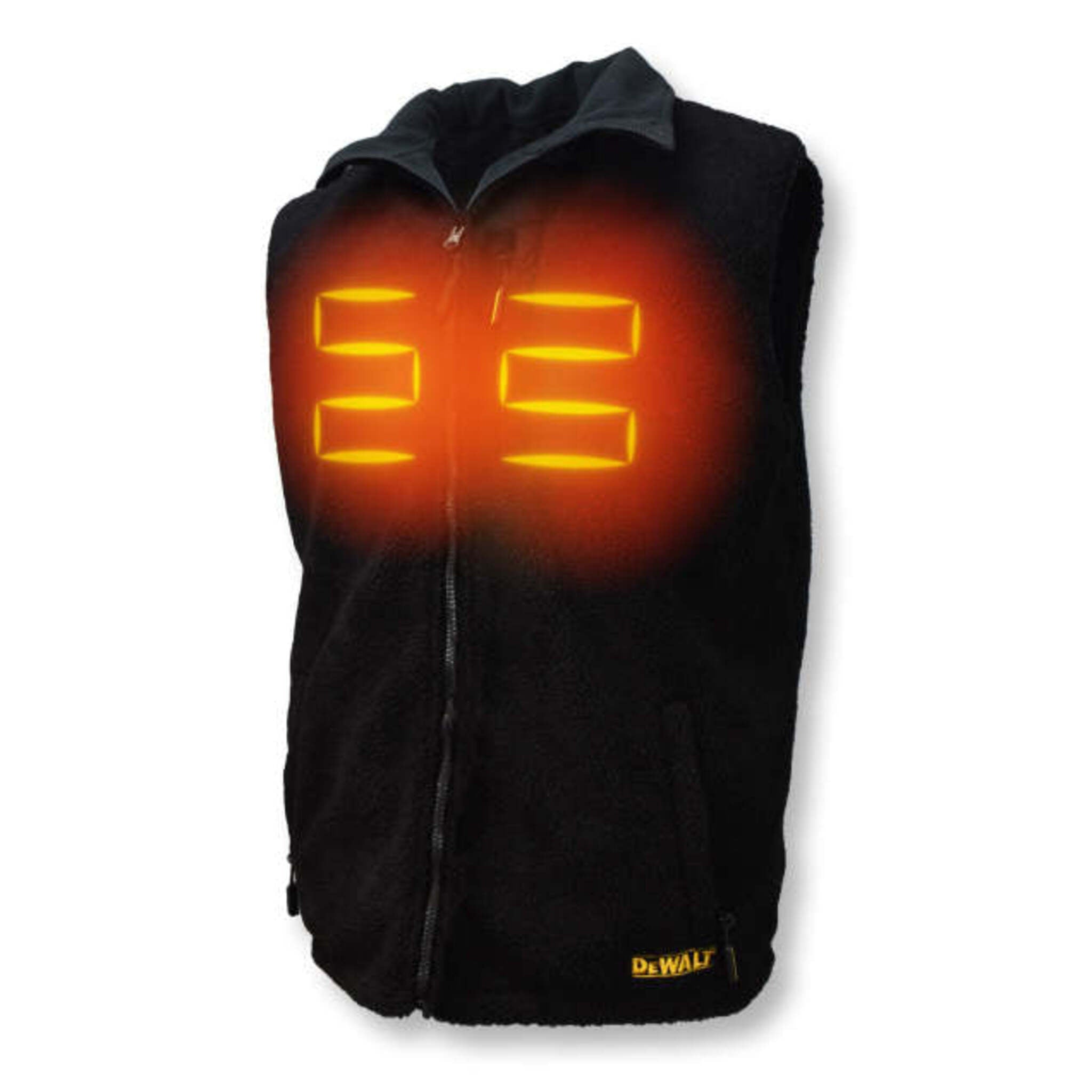 DEWALT® Men's Heated Reversible Fleece Vest with Battery – 3 Heat Zones, Wind Resistant, Soft Microfleece & Sherpa, 8 Pockets | Sizes S-3XL