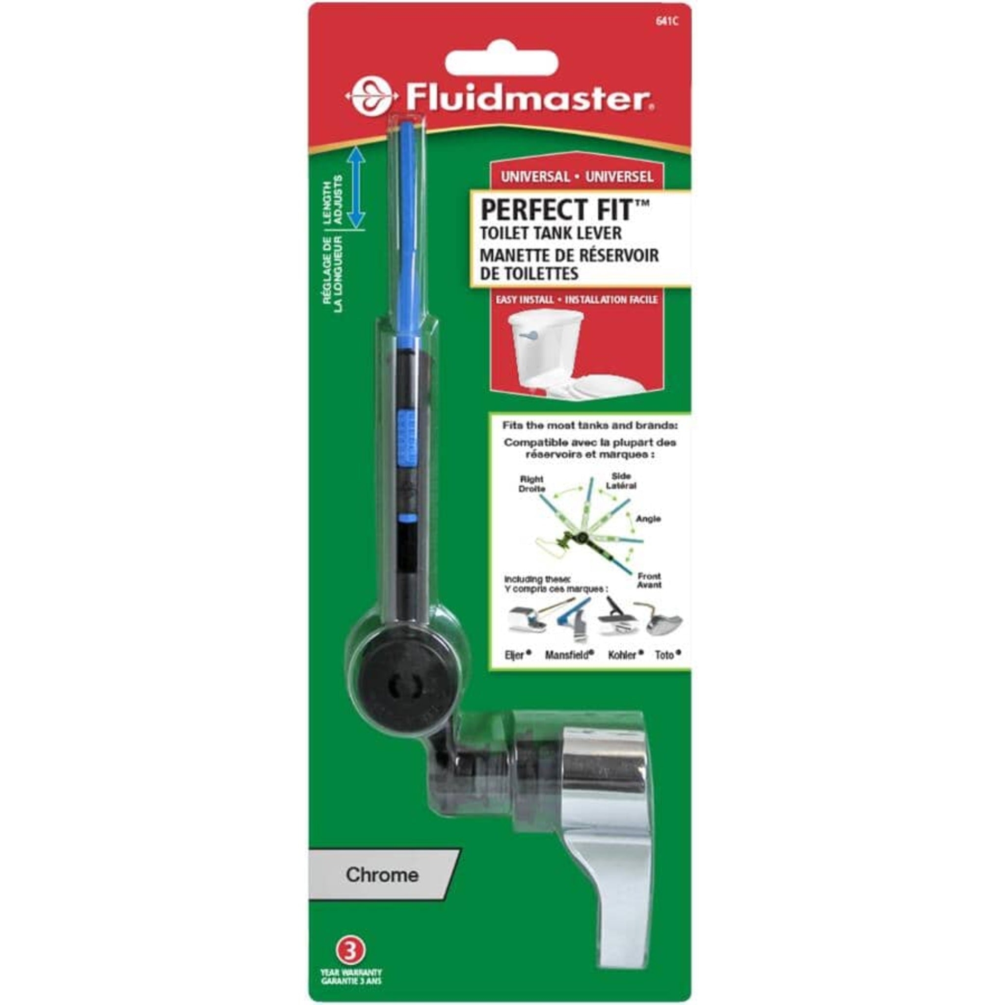 Fluidmaster Adjustable Chrome Toilet Lever