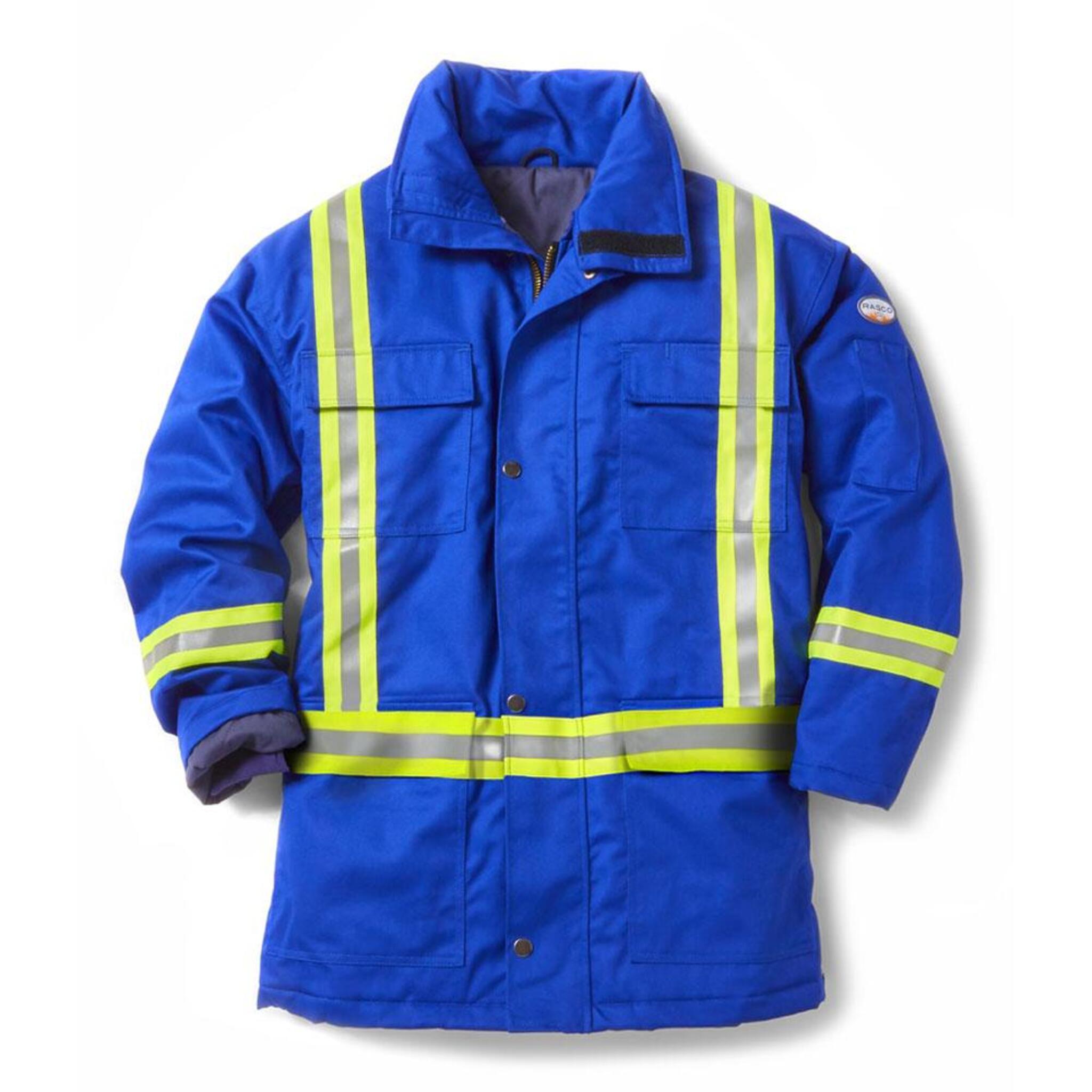 Rasco FR Hi-Vis Insulated Westex Ultrasoft Winter Parka | Royal Blue | S-5XL Flame Resistant Work Wear - Cleanflow