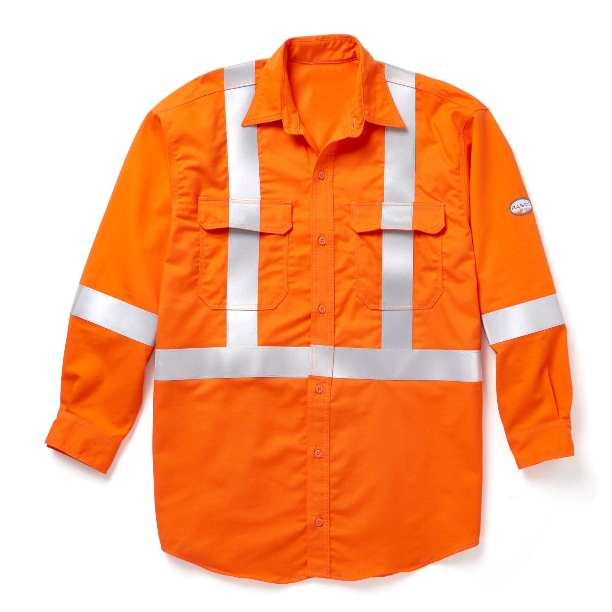 Rasco Hi Vis Premium Uniform Shirt | Orange | S - 3XL Flame Resistant Work Wear - Cleanflow