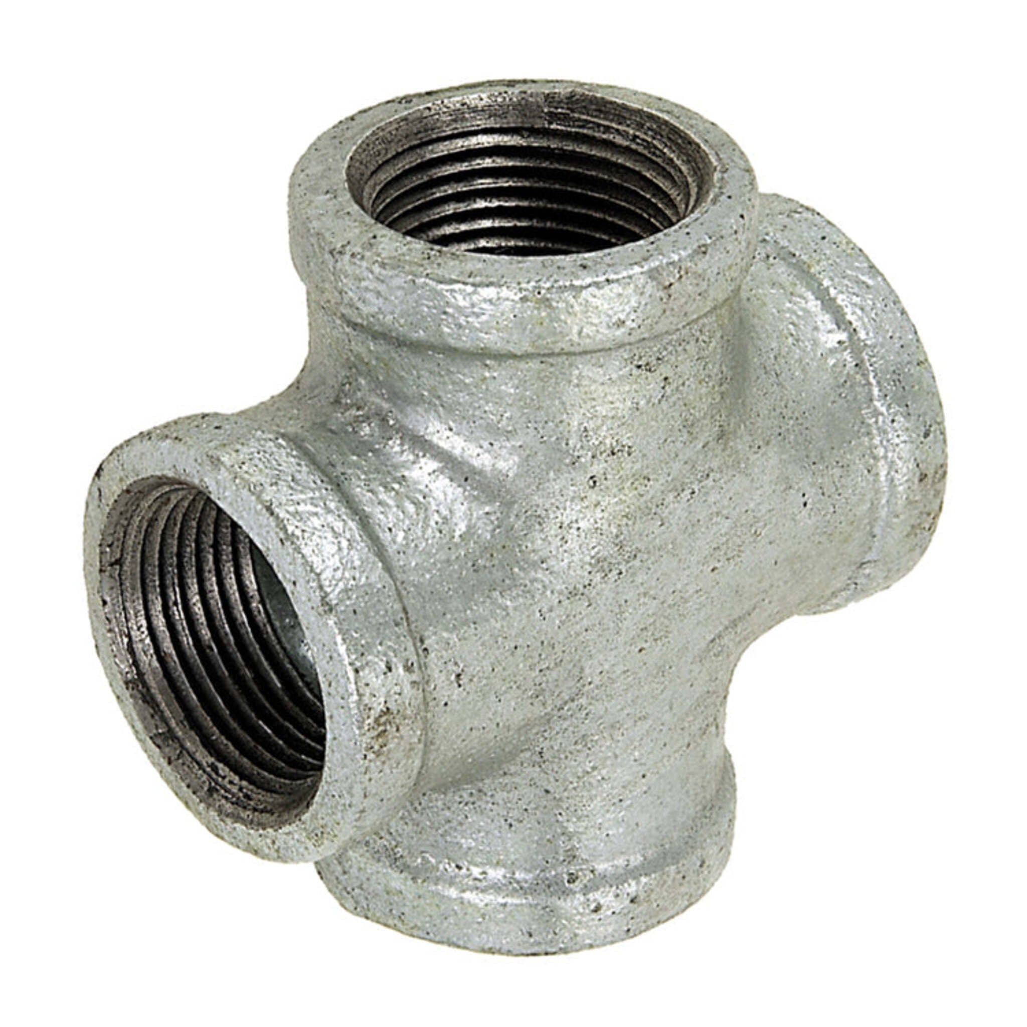 Galvanized Pipe Cross | 1/4" NPT to 3" NPT Sizes Fittings and Valves - Cleanflow