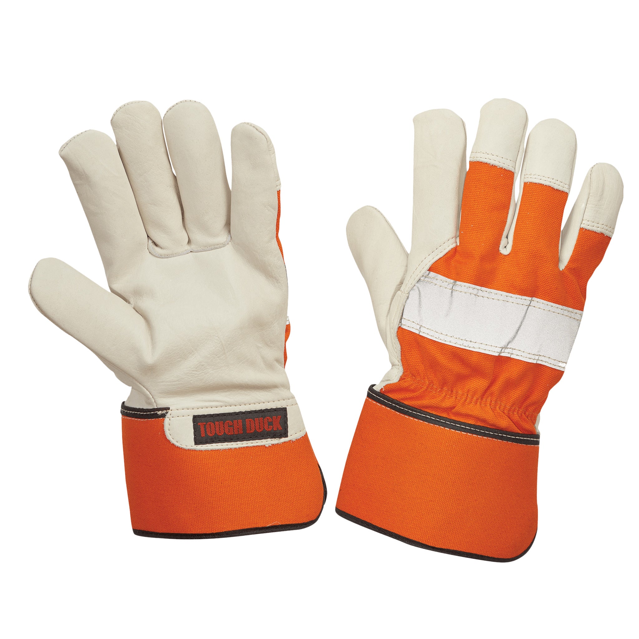 Tough Duck Hi-Vis 100G Thinsulate Premium Cowgrain Leather Winter Work Gloves Work Gloves and Hats - Cleanflow