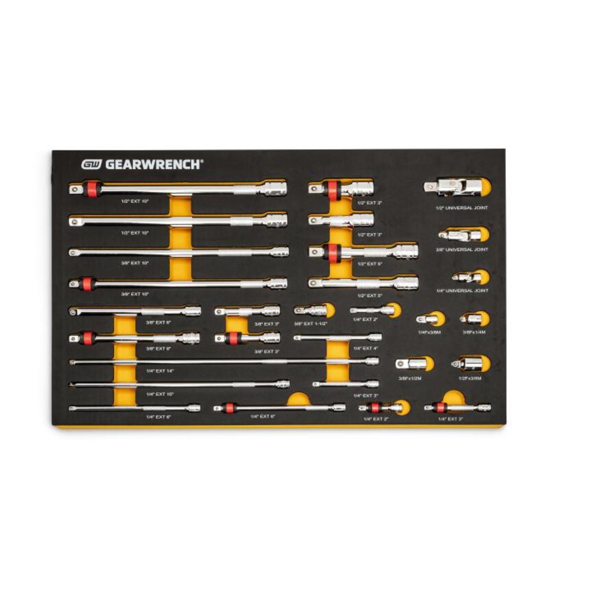 GEARWRENCH 1/4", 3/8" and 1/2" Drive Socket Accessory Set - 29 Piece