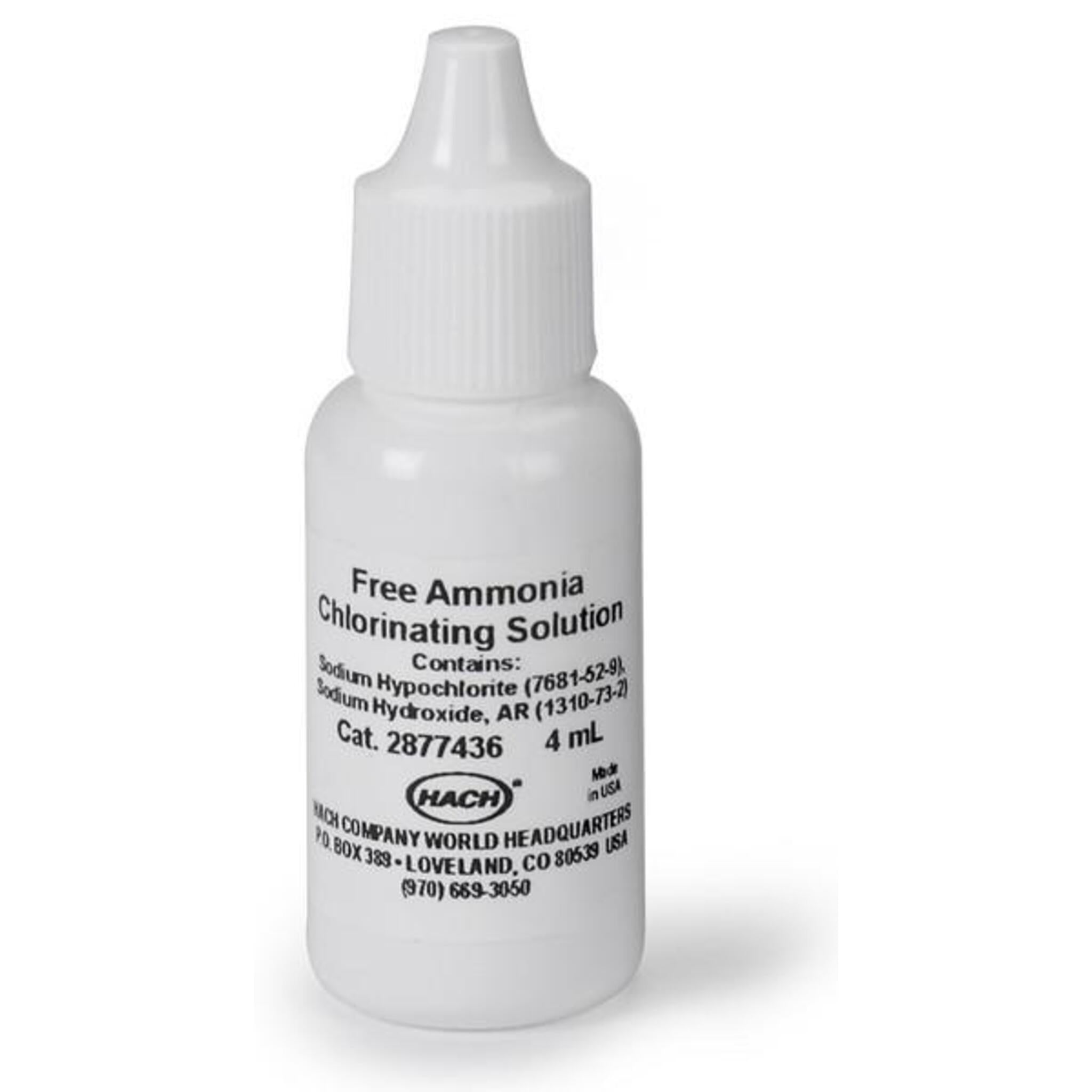 Hach 2877436 Free Ammonia Chlorinating Solution, 4 mL SCDB Reagents - Cleanflow