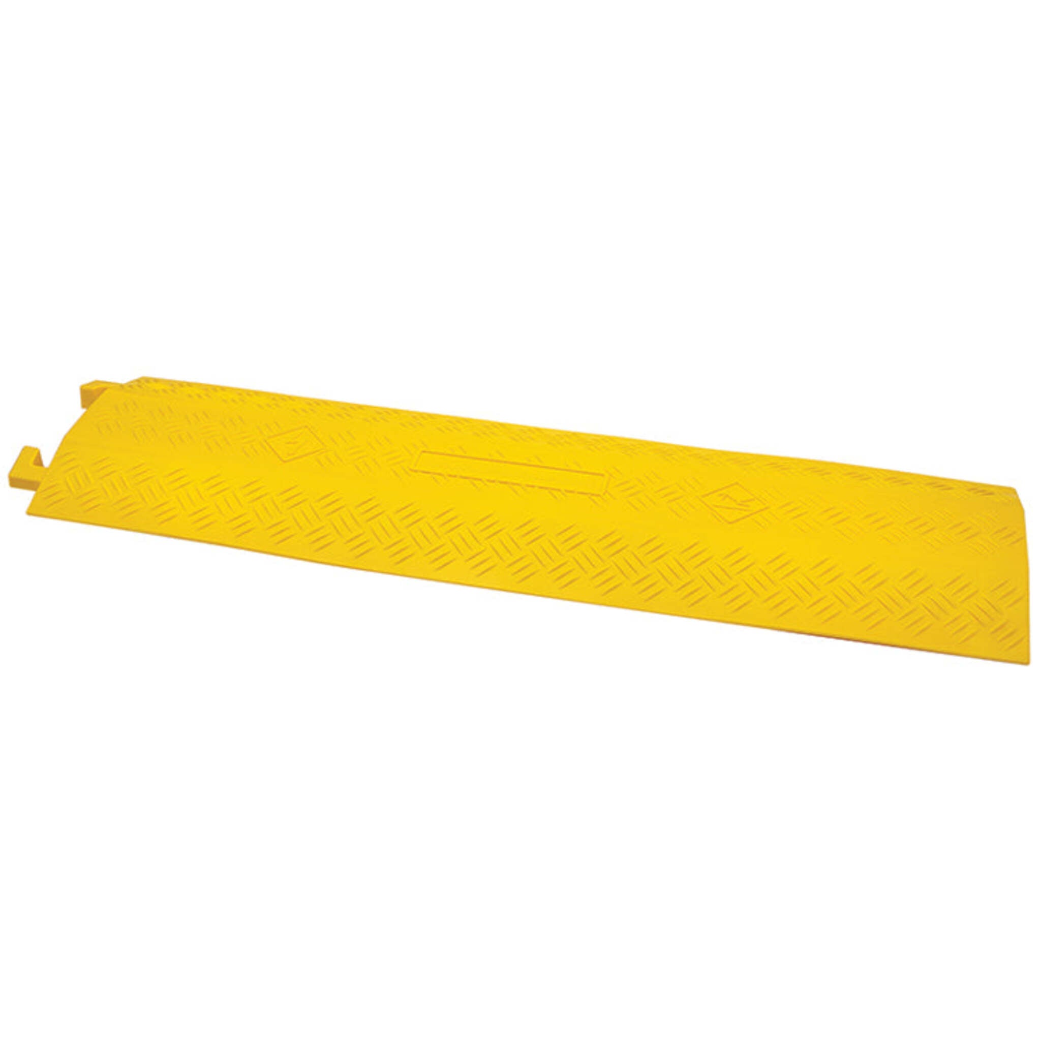 1-Channel Drop Over Hose & Cable Bridge - High-Visibility Yellow, 39.37" Long, 3000 lb Capacity, Polyethylene Construction for Cable & Hose Protection