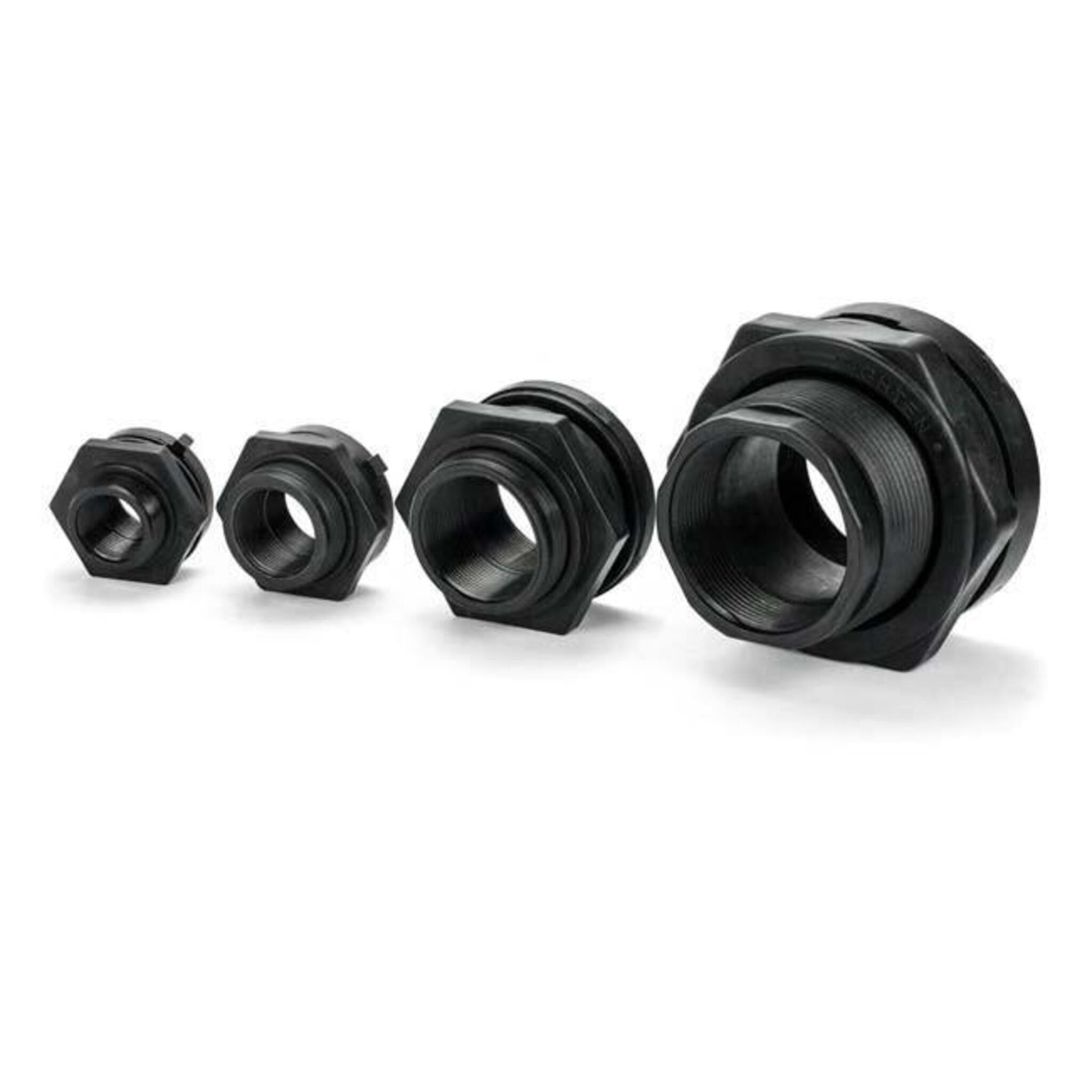 Polypropylene Bulkhead Tank Fittings w/ EPDM Gaskets