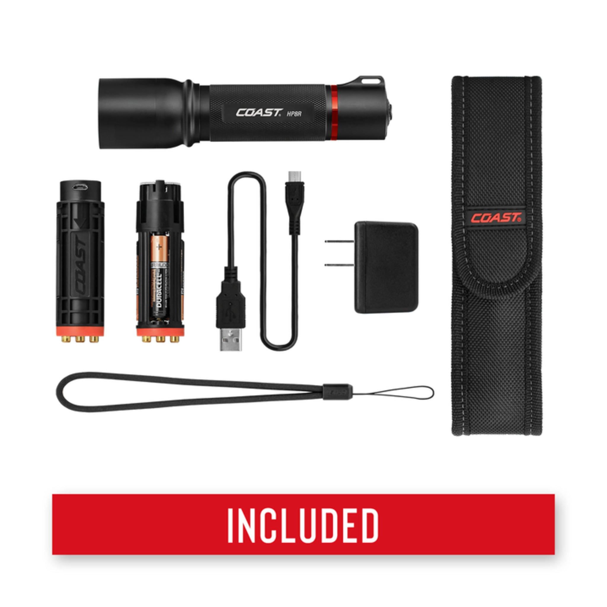 Coast® HP8R Rechargeable Pure Beam Focusing Flashlight