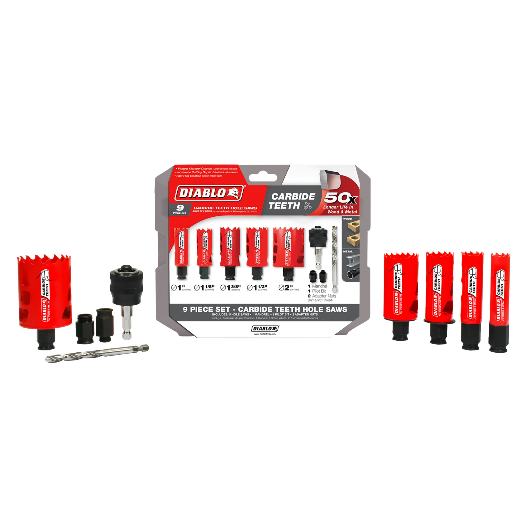 Diablo Carbide General Purpose Hole Saw Set - 9 Piece