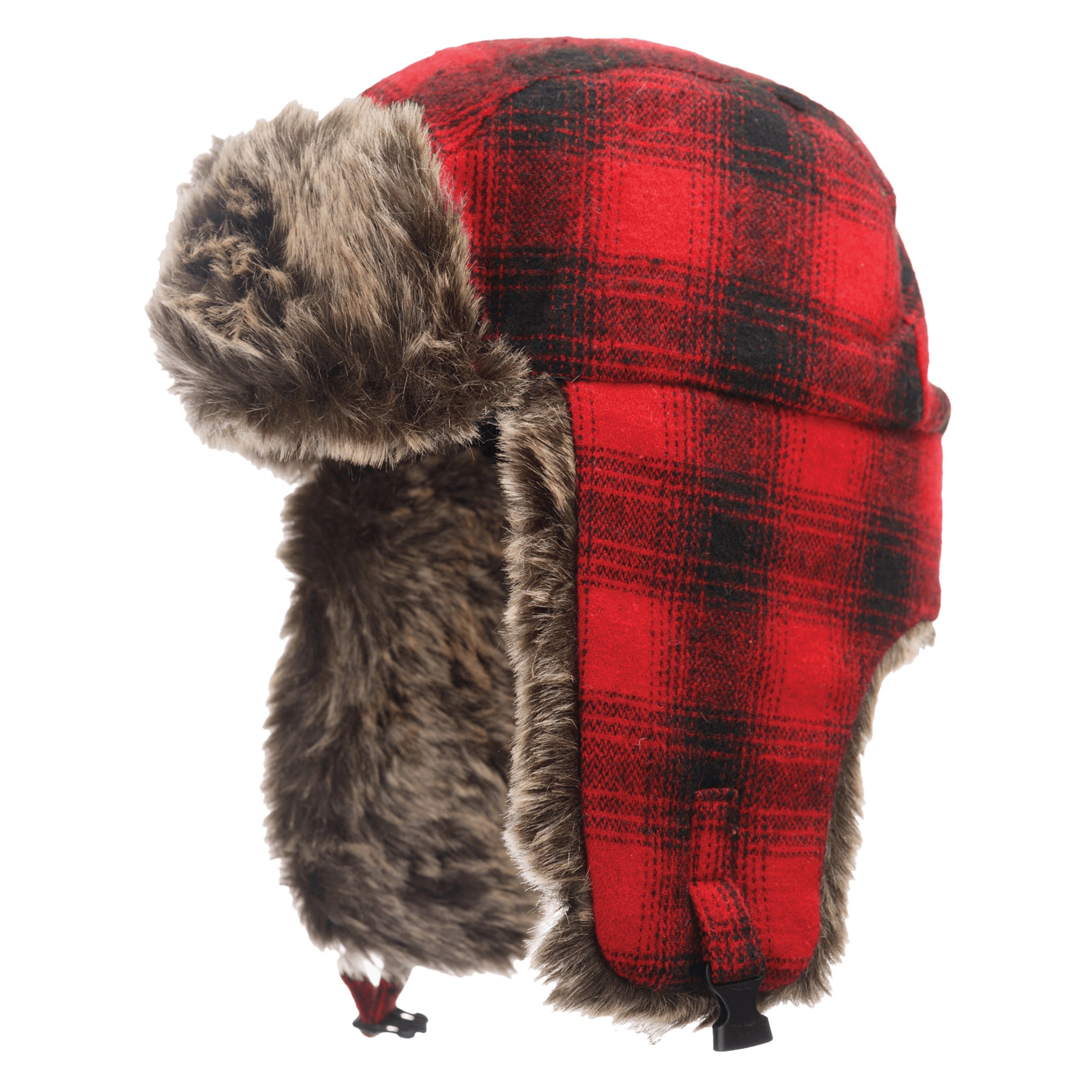 Tough Duck Classic Plaid Aviator Hat | Red Plaid Work Gloves and Hats - Cleanflow