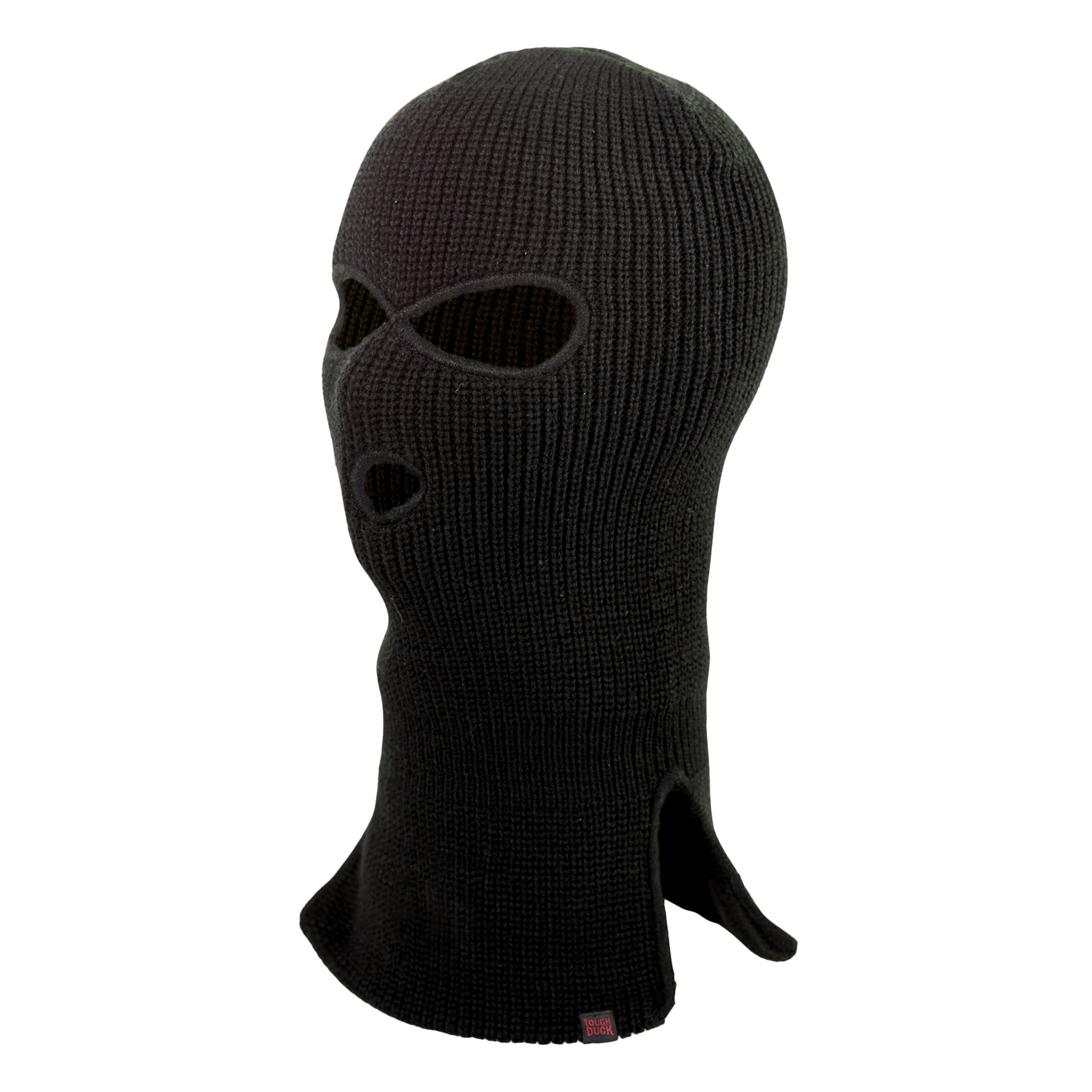 Tough Duck Face Mask - Acrylic Knit, 3-Hole Balaclava, Black, Superior Insulation, Full Coverage, Ideal for Winter Sports, Hunting, Fishing, Extreme Cold Protection | One Size