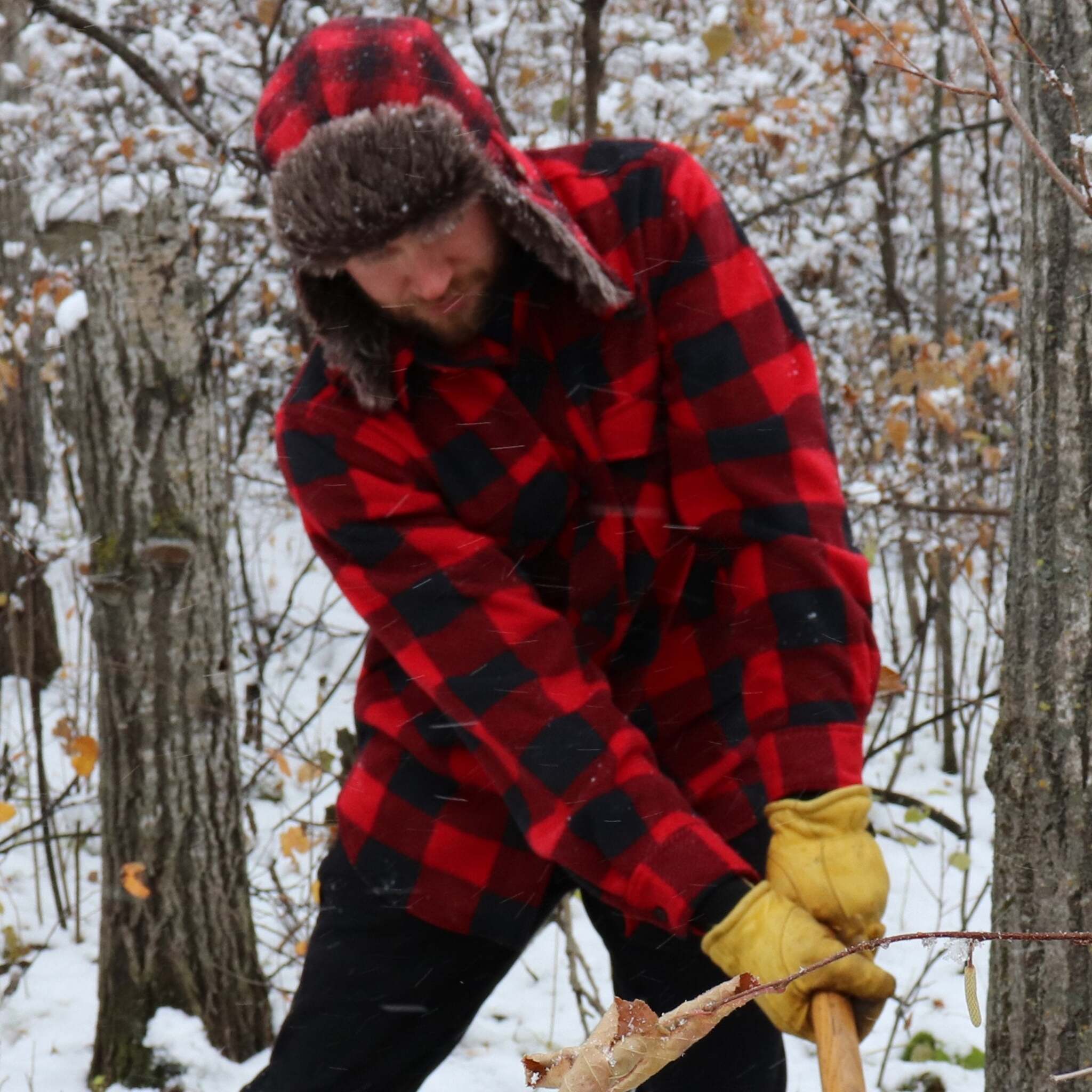 Tough Duck Classic Plaid Aviator Hat | Red Plaid Work Gloves and Hats - Cleanflow