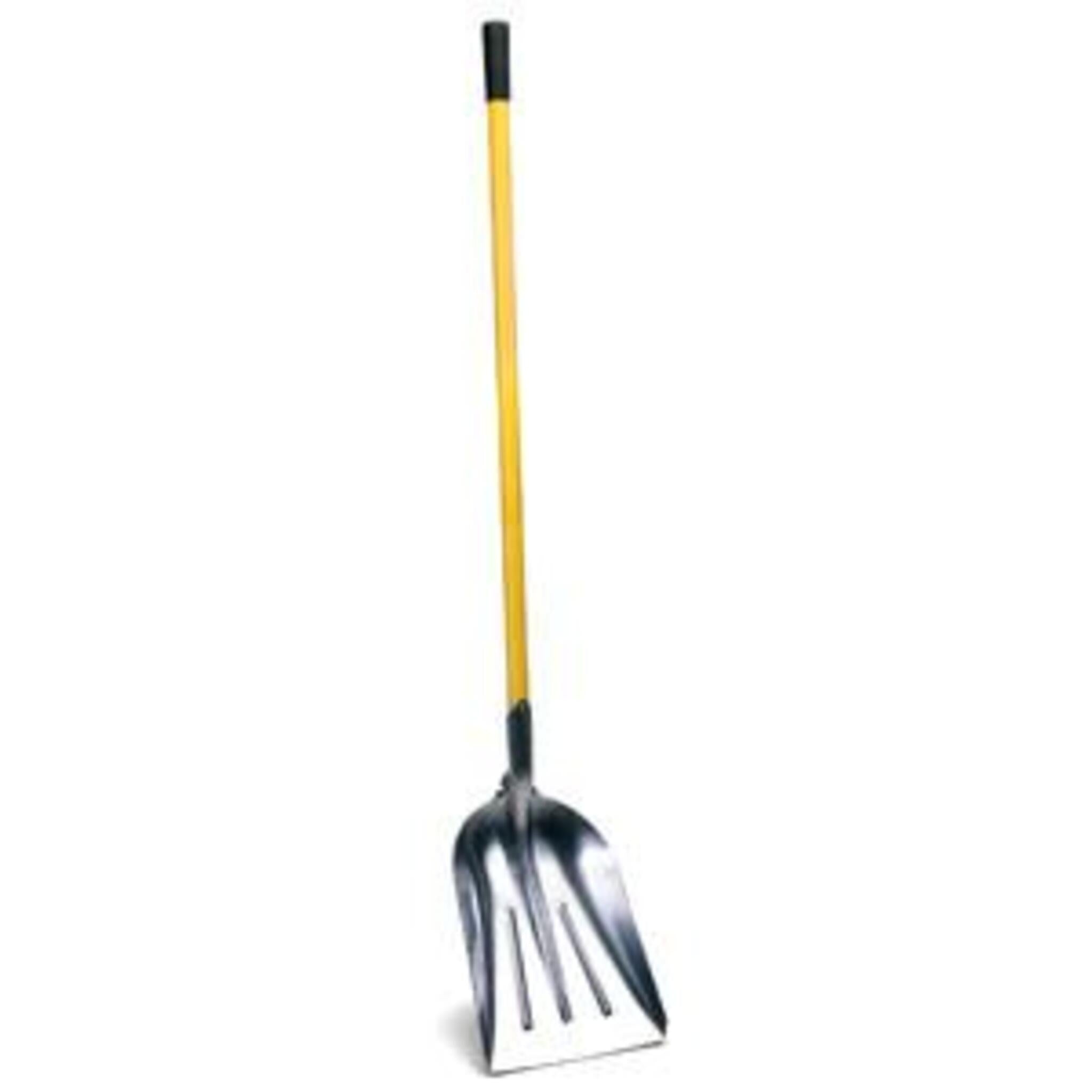 Industrial 15" Aluminum Blade Scoop Shovel | Long Fiberglass Handle Hand Tools - Cleanflow