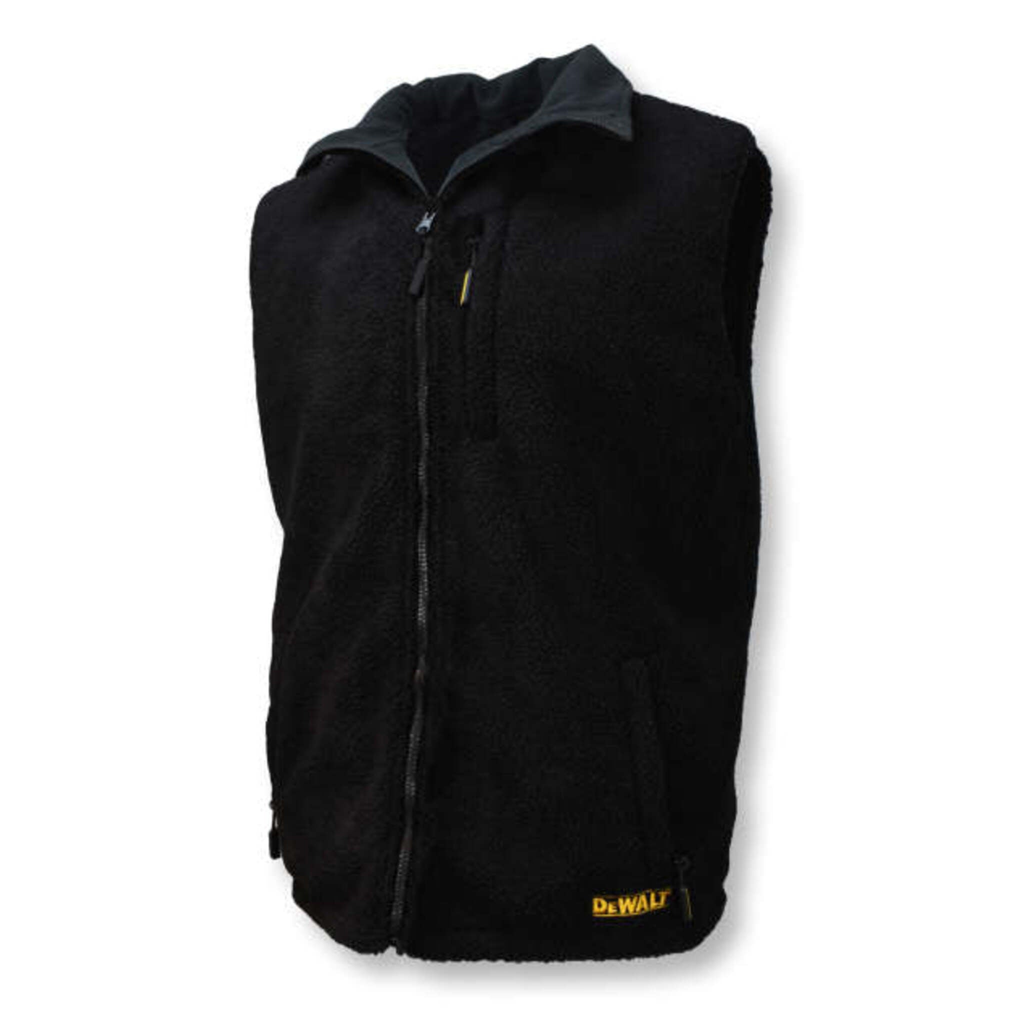 DEWALT® Men's Heated Reversible Fleece Vest with Battery – 3 Heat Zones, Wind Resistant, Soft Microfleece & Sherpa, 8 Pockets | Sizes S-3XL