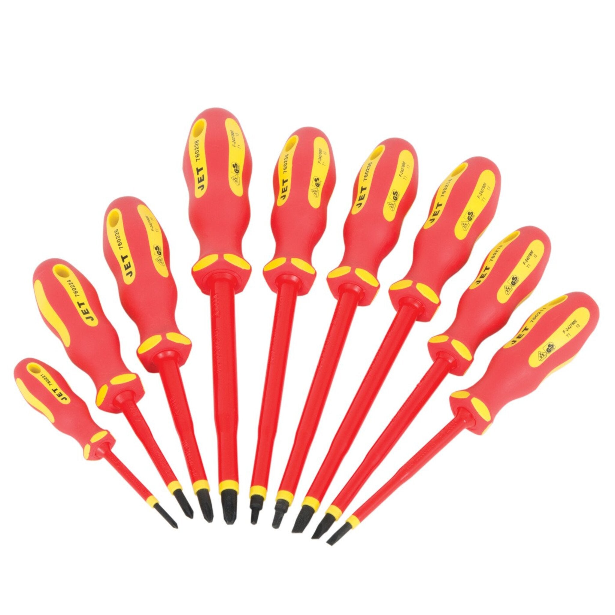 Jet VDE Screwdriver Set - 9 Piece Mechanic Tools - Cleanflow