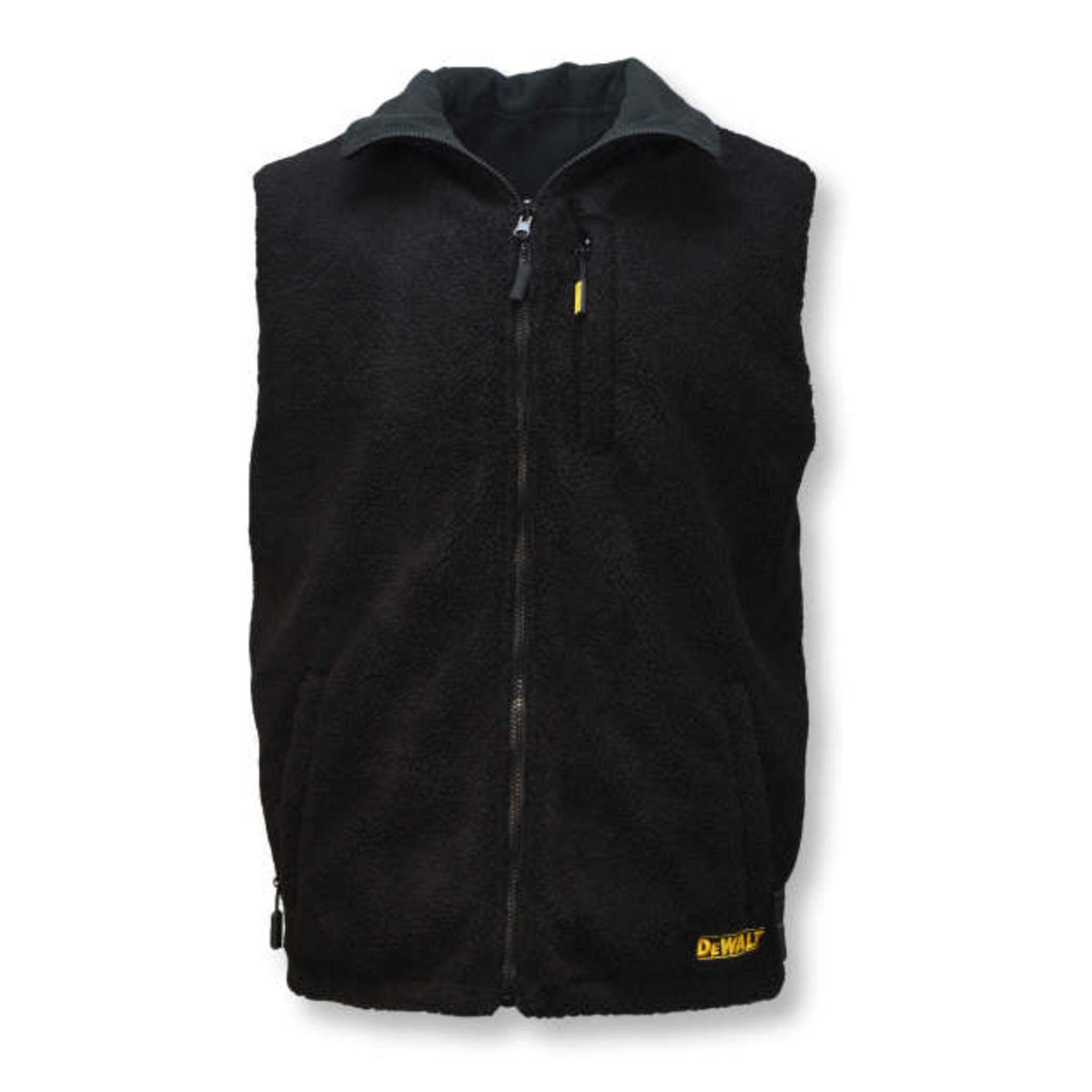 DEWALT® Men's Heated Reversible Fleece Vest with Battery – 3 Heat Zones, Wind Resistant, Soft Microfleece & Sherpa, 8 Pockets | Sizes S-3XL