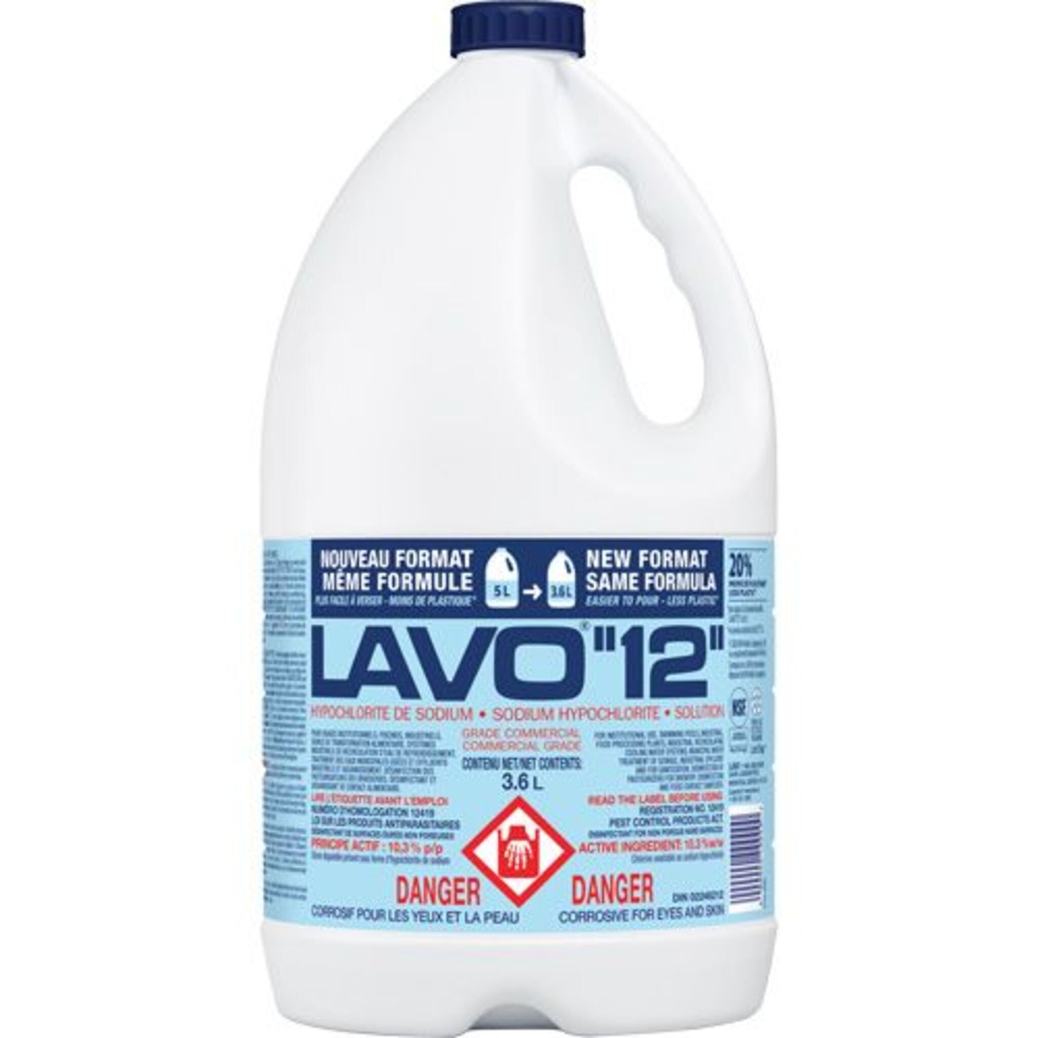 Lavo 12% Chlorine Bleach - NSF Certified - 3.6L - Case of 6