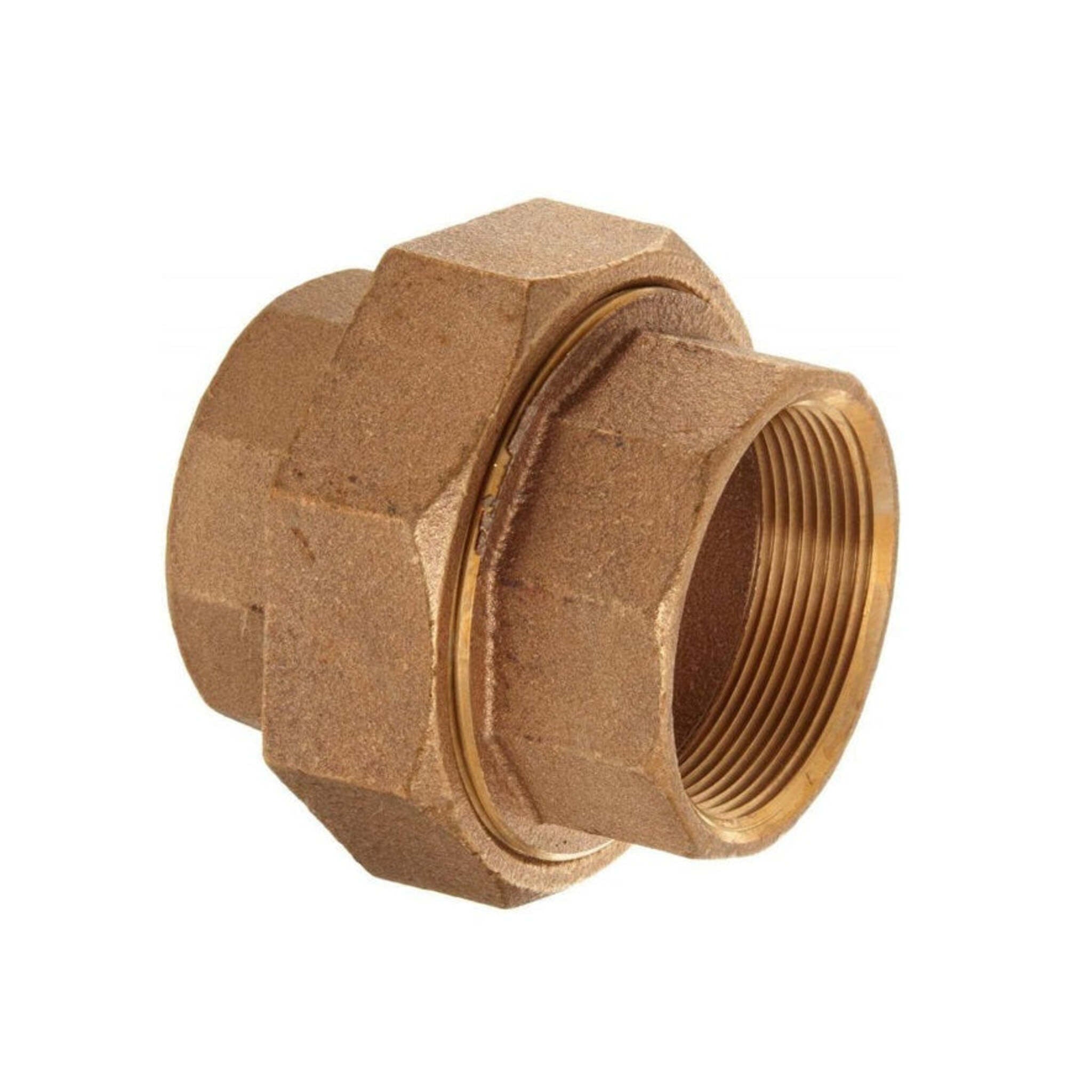 Bronze Lead-Free Class 125 Union Pipe Fitting, FPT, Corrosion Resistant, NSF61 Rated, Durable for Plumbing, Irrigation, HVAC, Safe for Potable Water