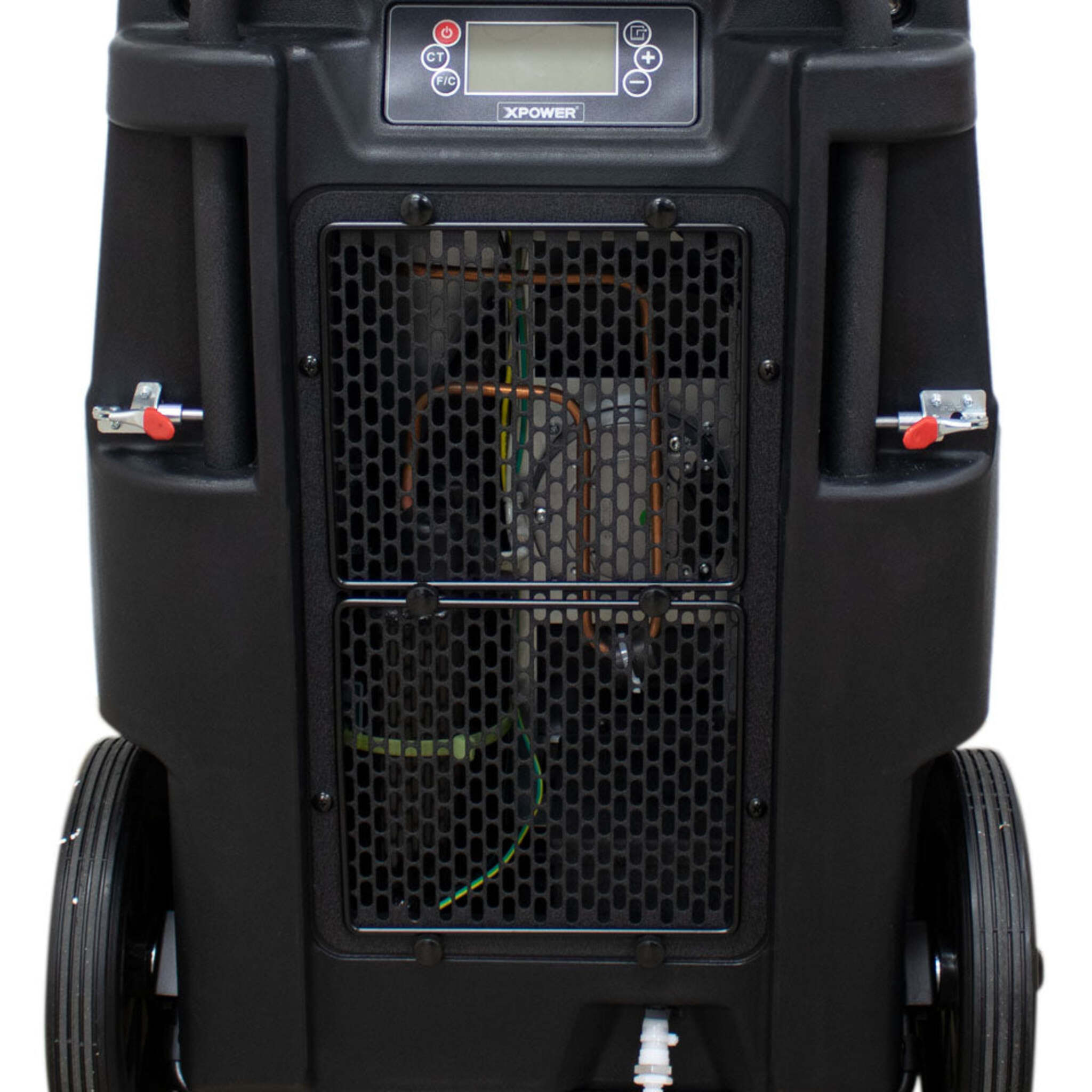 XPOWER XD-165L LGR Commercial Dehumidifier (165/280PPD) with Pump, Drain Hose, Handle and Wheels, Digital Display