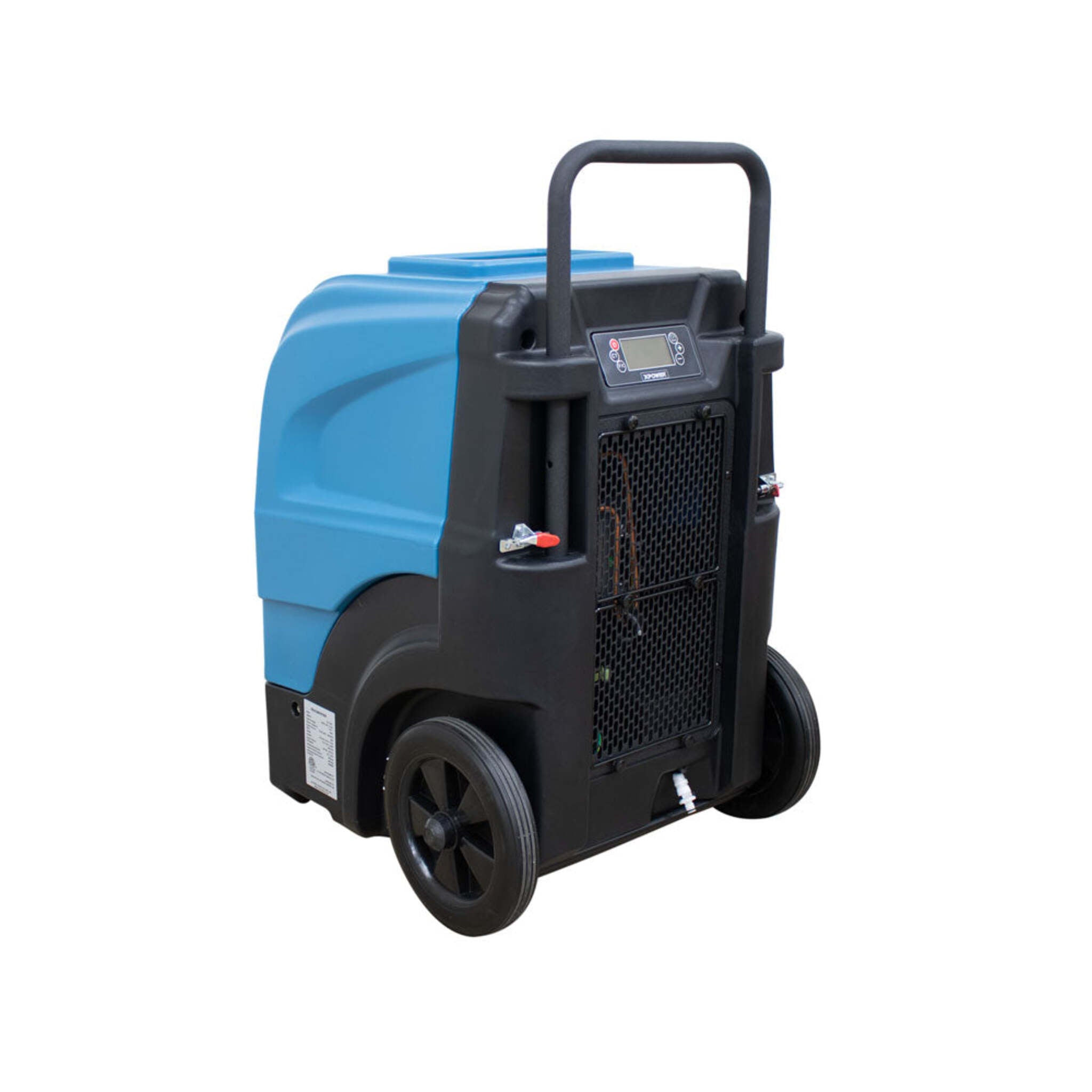 XPOWER XD-165L LGR Commercial Dehumidifier (165/280PPD) with Pump, Drain Hose, Handle and Wheels, Digital Display