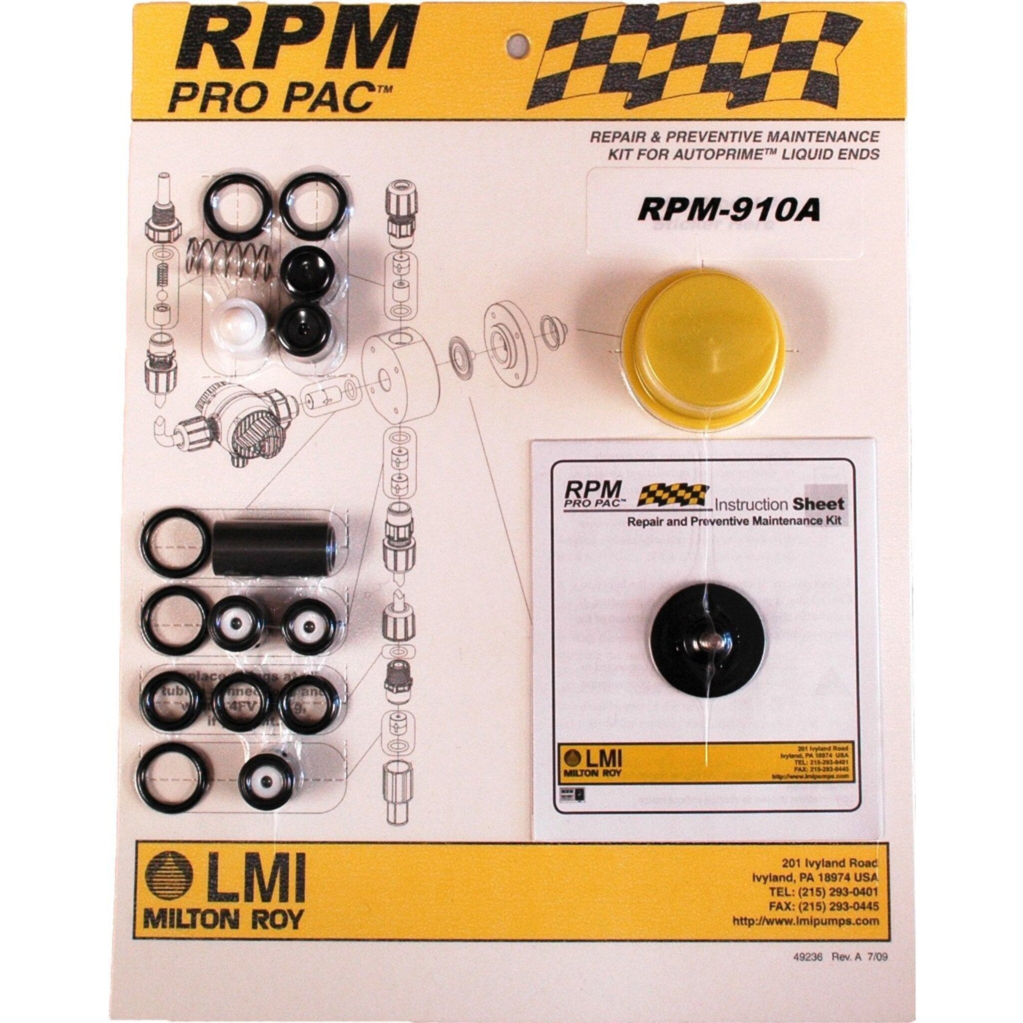 LMI Pro Pac Roytronic Liquid End RPM Kits Chemical Metering Pumps - Cleanflow