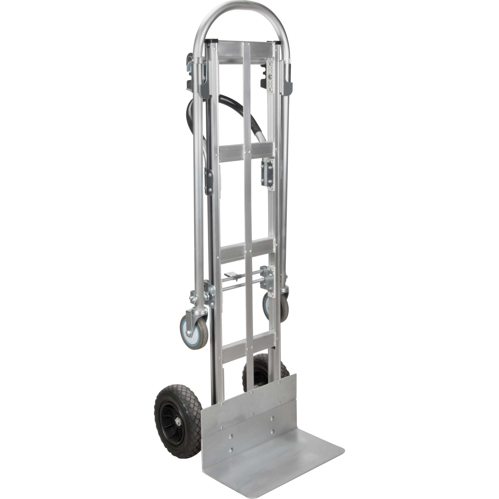 Convertible Aluminum Hand Truck - Flat Free Wheels - 800 Lbs Capacity