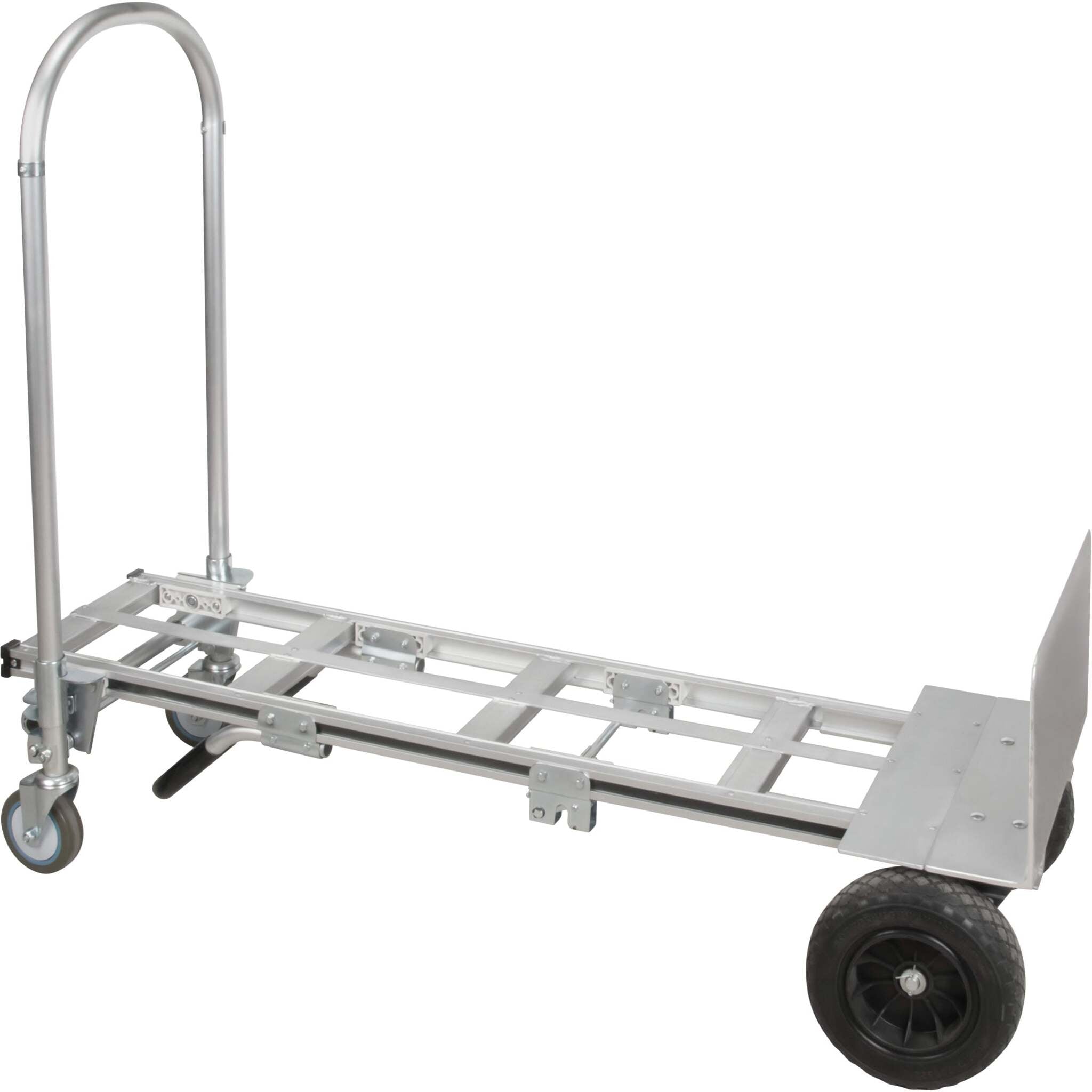 Convertible Aluminum Hand Truck - Flat Free Wheels - 800 Lbs Capacity