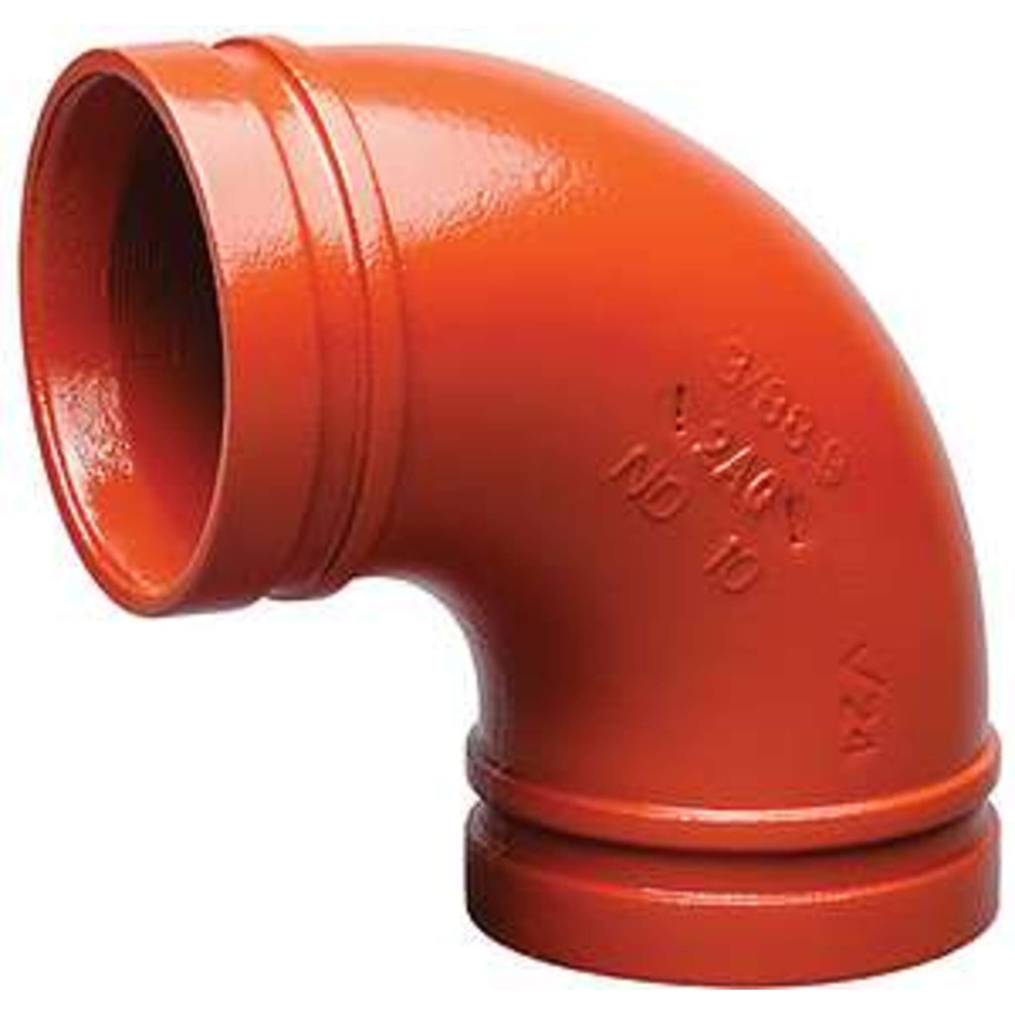 Victaulic #10 90° Grooved-End Elbow - Ductile Iron ASTM A536, Grade 65-45-12, Painted Finish, VdS, LPCB, FM Approved, OGS Compatible