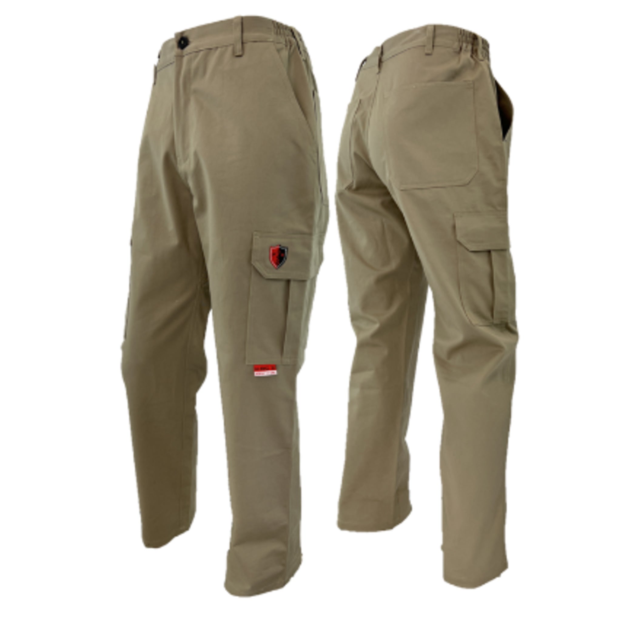 Atlas 405KK 8 oz 100% Cotton FR/Arc Flash Khaki Cargo Pants | Supersoft® Technology, HRC 2, UL Certified - Comfortable, Durable | Sizes 28-50