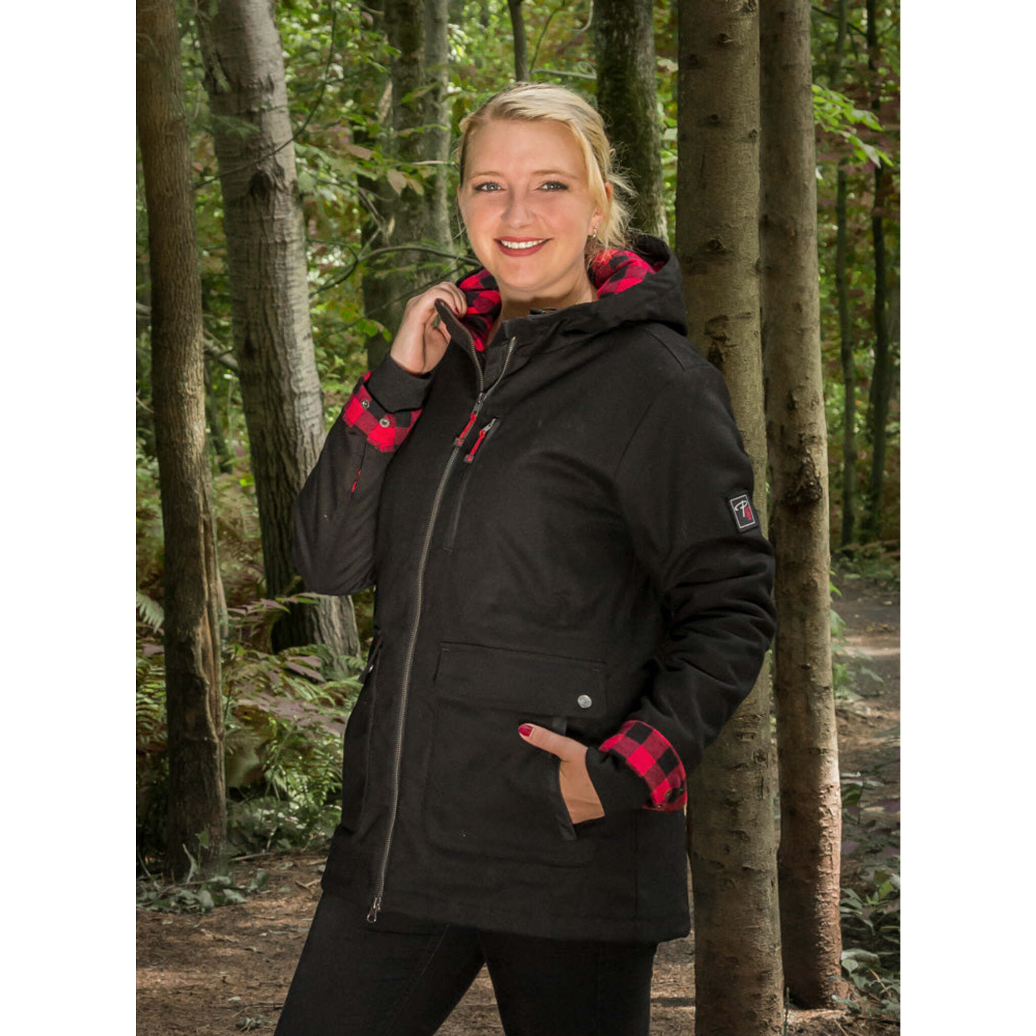 P&F 482 Women's Stretch Canvas Lined Parka | Black | Sizes XS-2XL Work Wear - Cleanflow